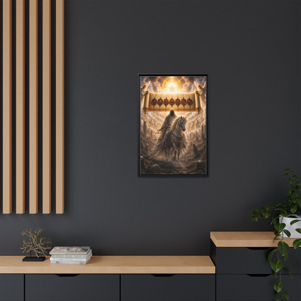Framed Matte Canvas — Rider of the Pale Horse Biblical Apocalypse Wall Art