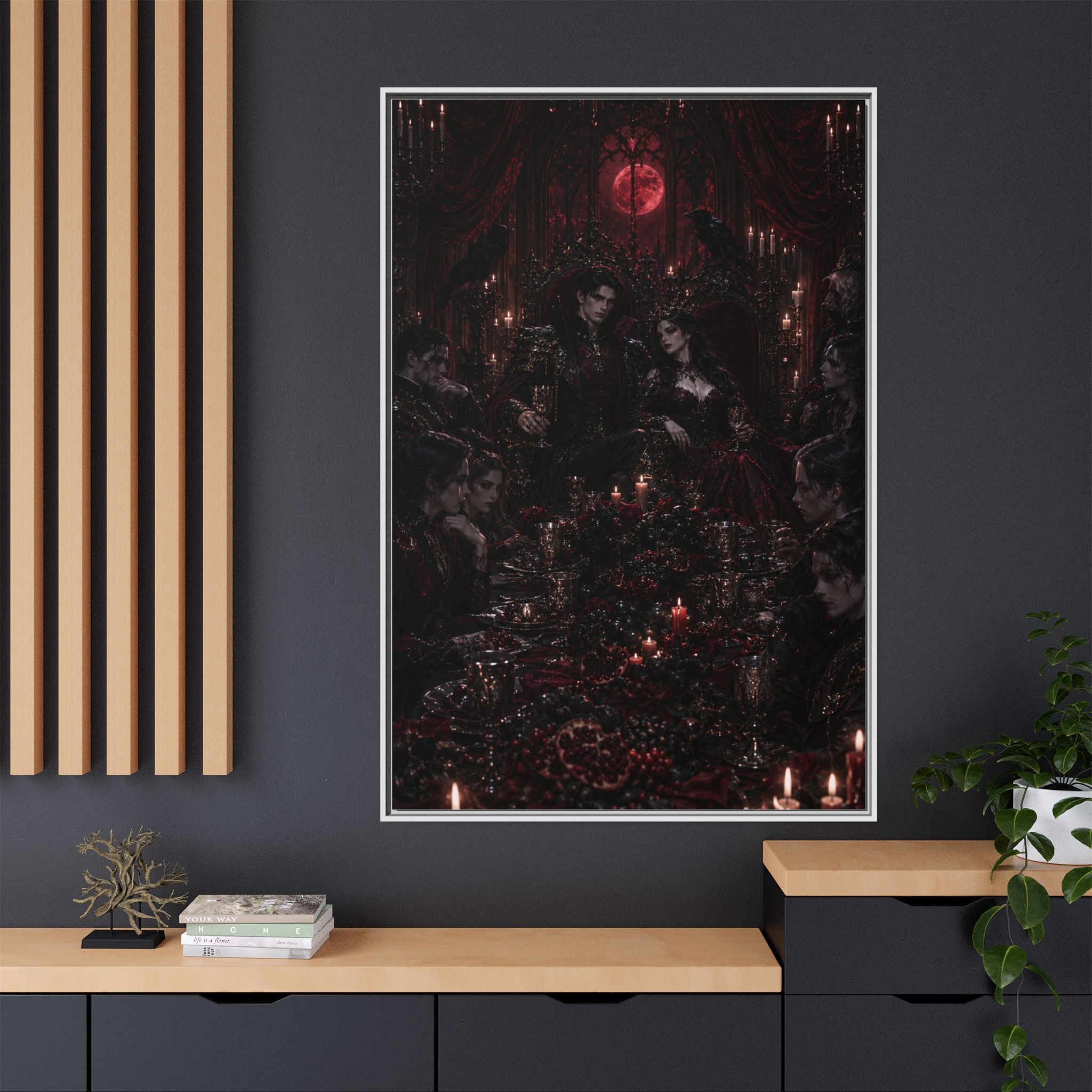 Gothic Victorian Dinner Party Matte Framed Canvas