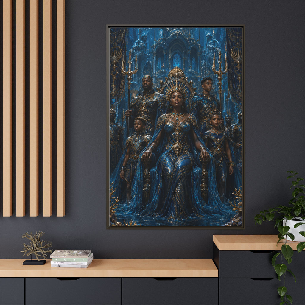 Underwater Queen Matte Framed Canvas — Oceanic Fantasy Wall Art