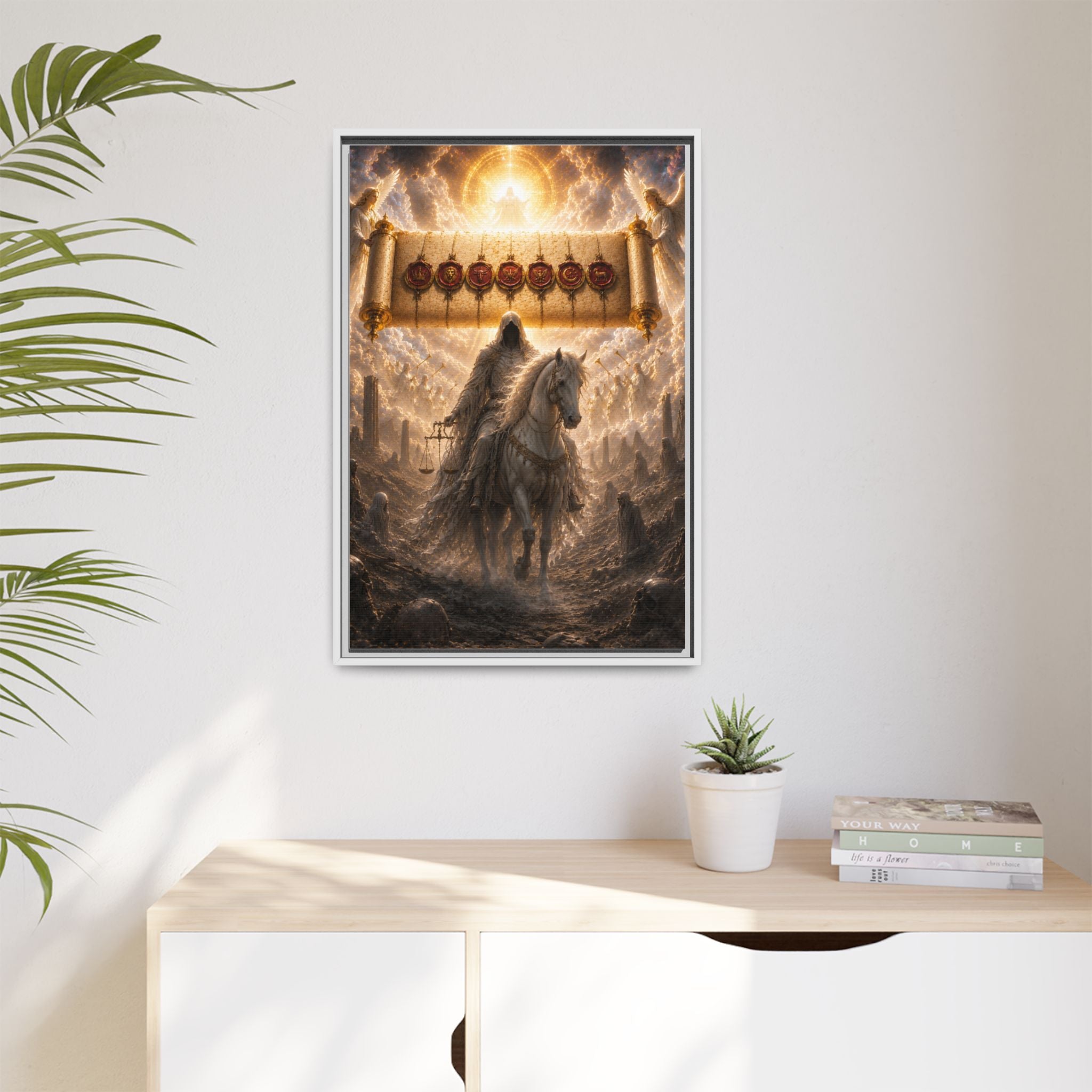 Framed Matte Canvas — Rider of the Pale Horse Biblical Apocalypse Wall Art