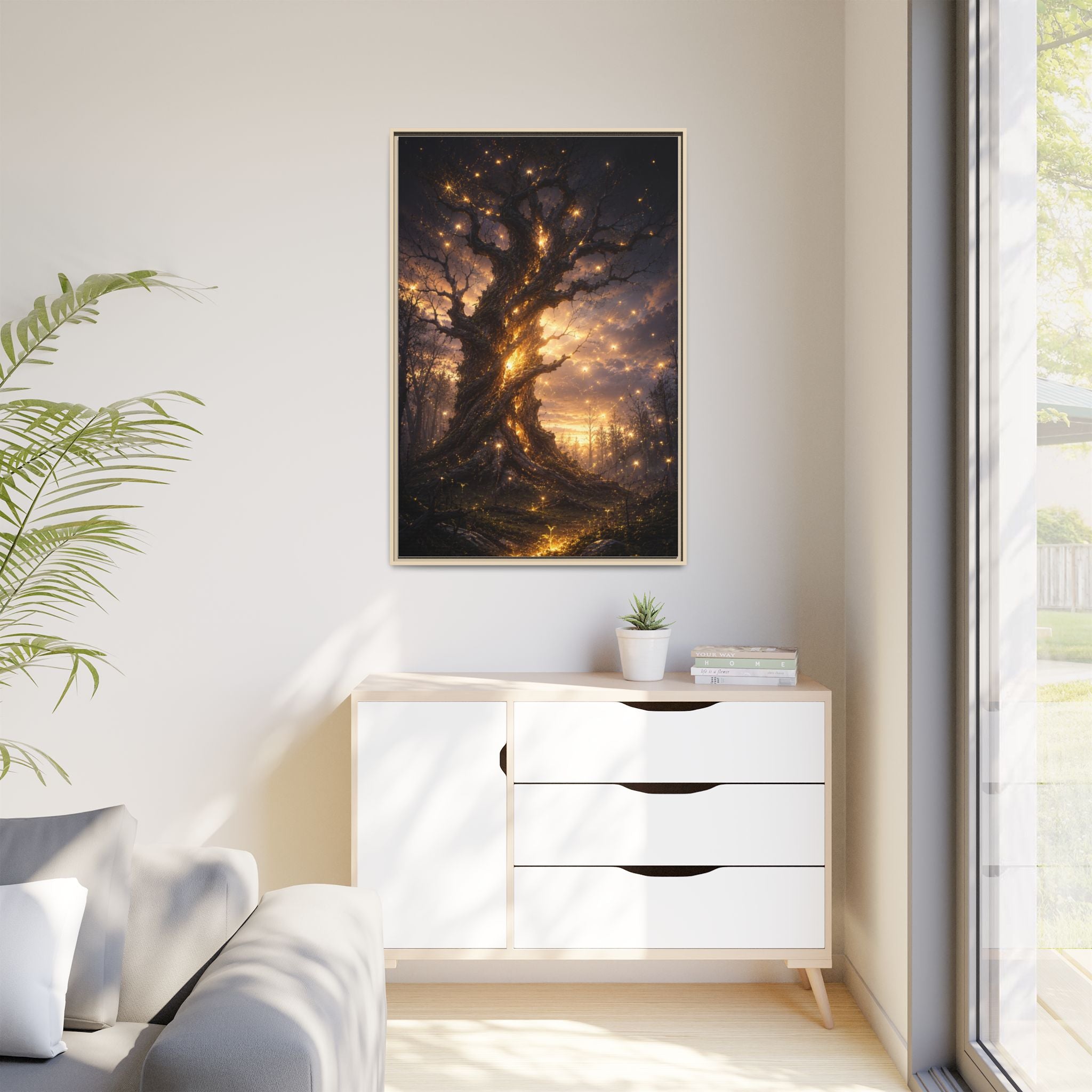 Enchanted Tree Matte Canvas Print — Framed Fantasy Wall Art