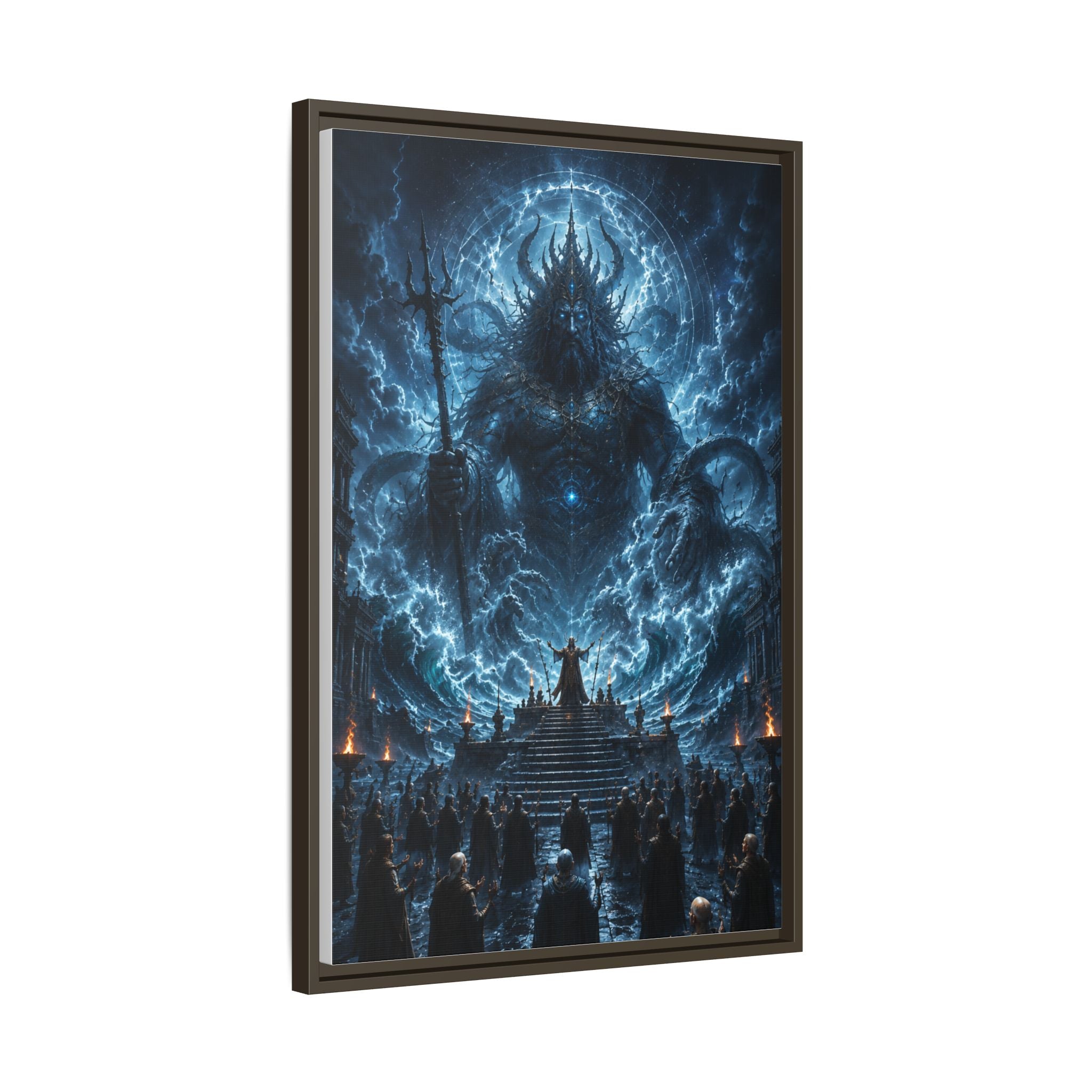 Framed Matte Canvas — Cosmic Dark Deity Art Print