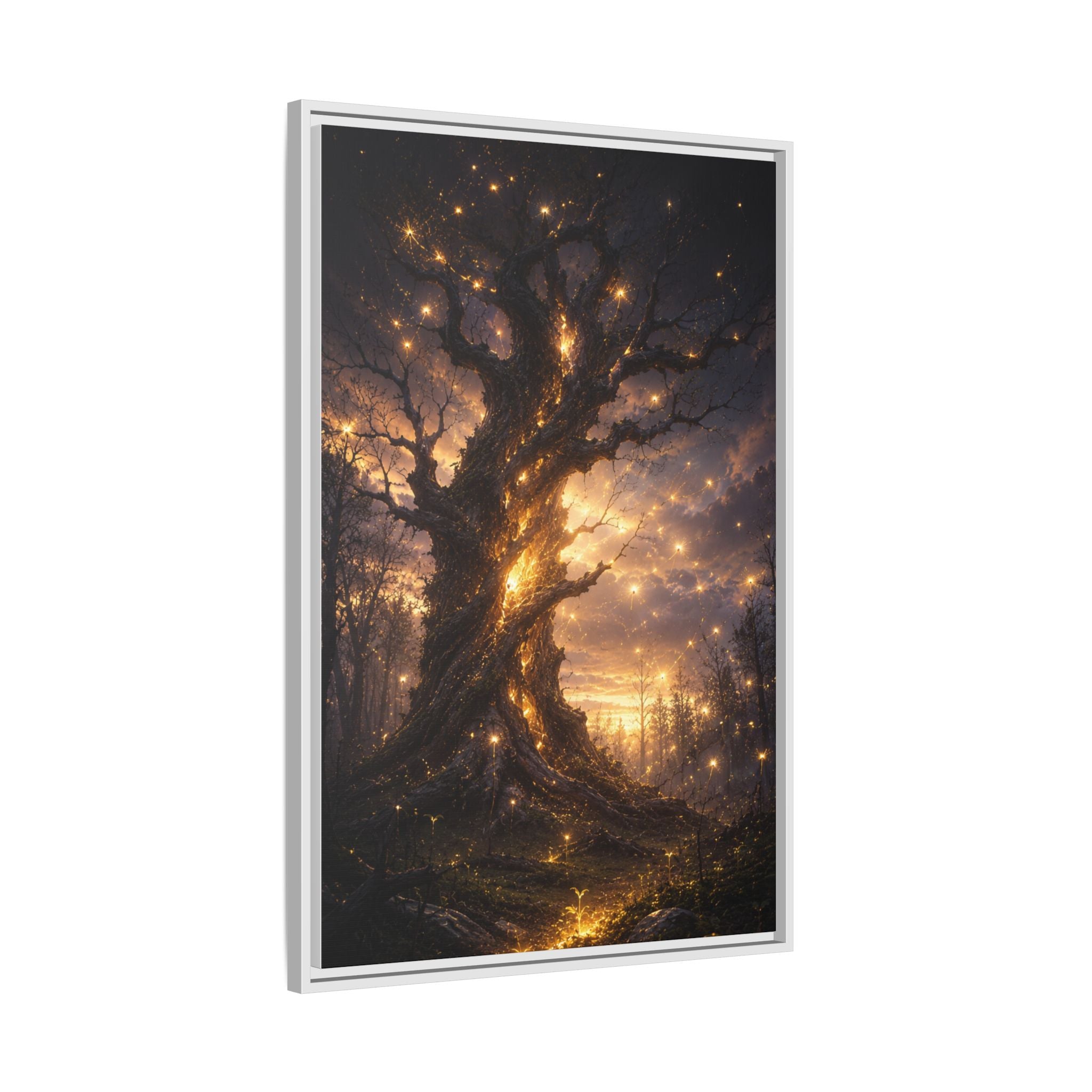 Enchanted Tree Matte Canvas Print — Framed Fantasy Wall Art
