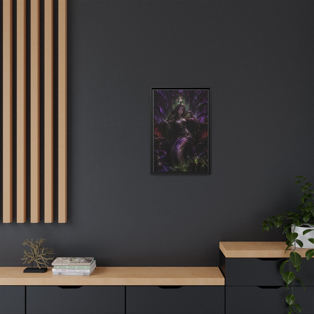 Dark Fantasy Goddess Matte Canvas Print — Framed Multi‑Color Wall Art