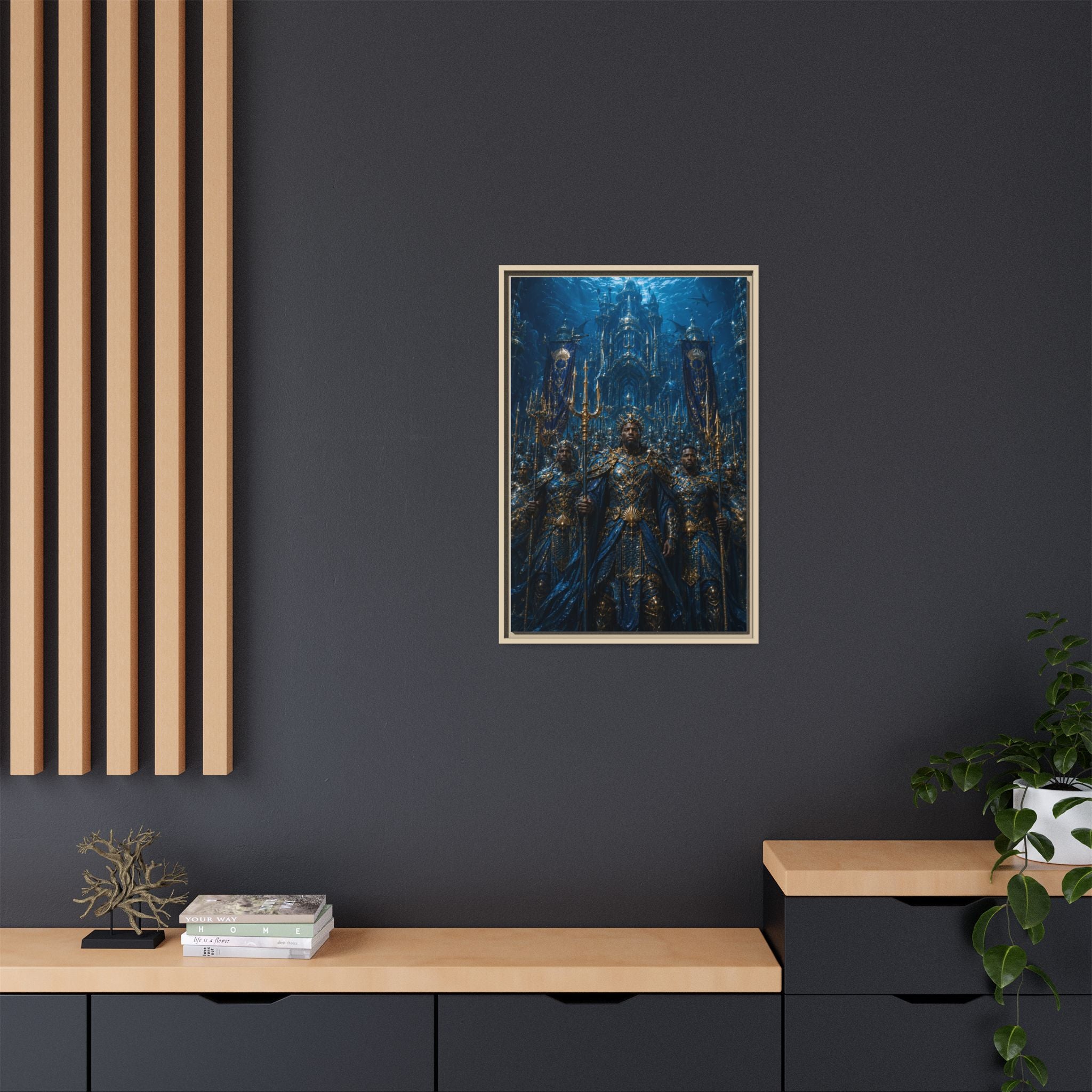 Framed Matte Canvas - Underwater King Artwork