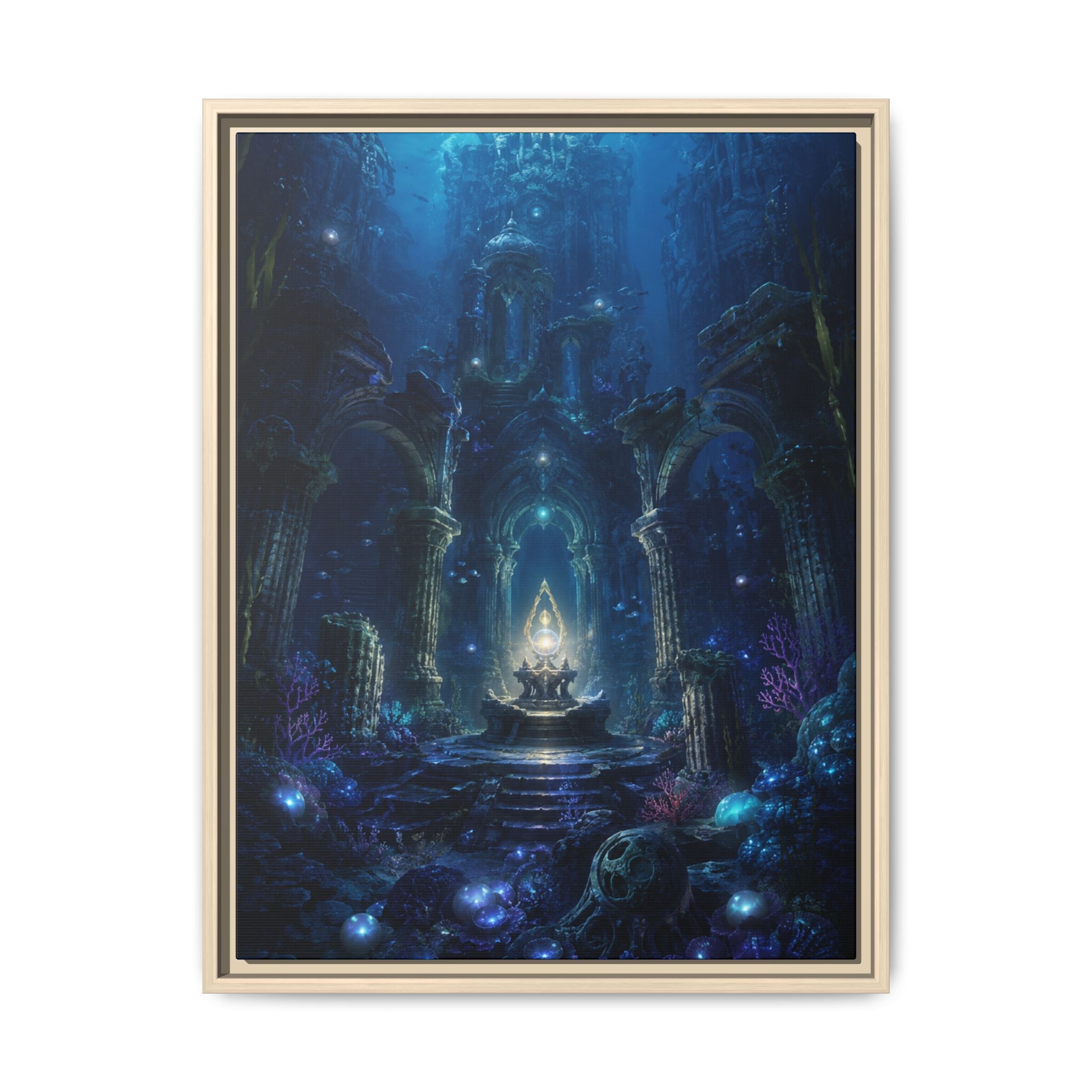 Fine Art Paper Print - Enchanted Underwater Temple Fantasy Art