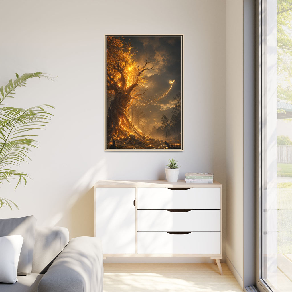 Framed Matte Canvas — Glowing Enchanted Tree Wall Art