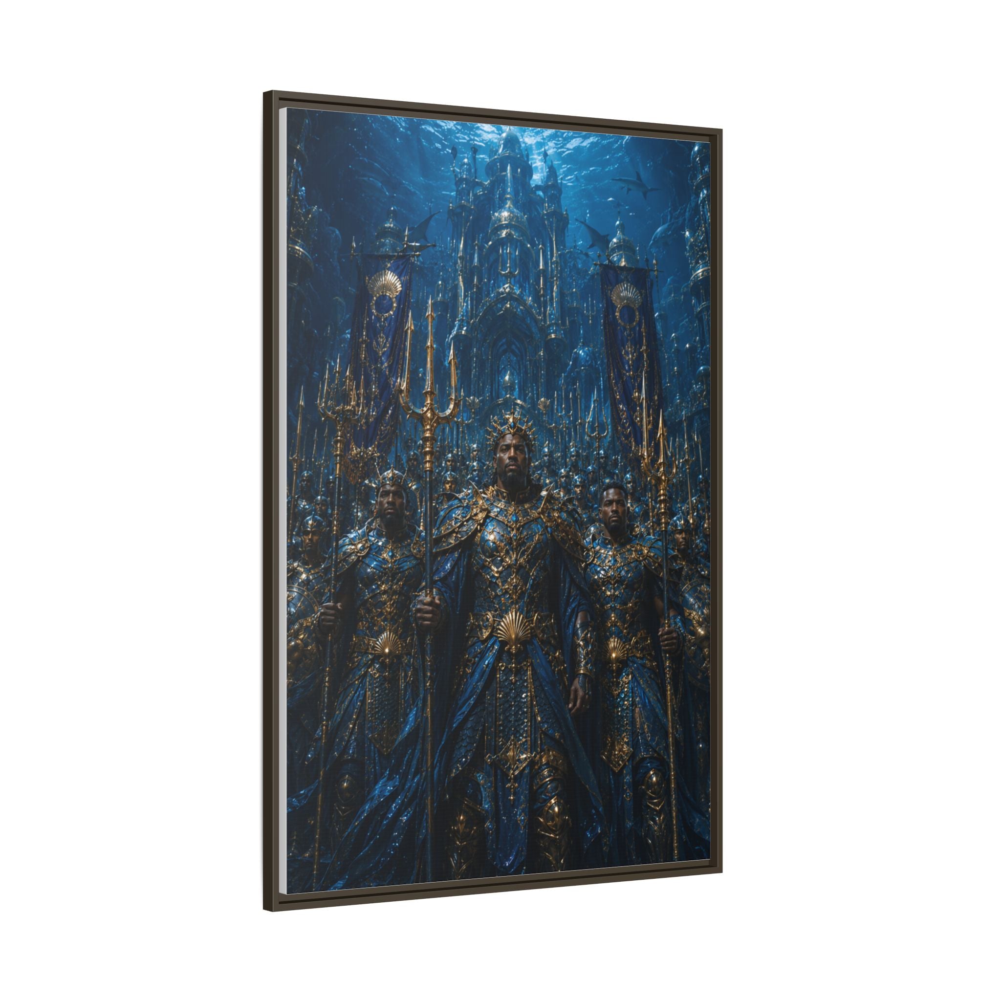 Framed Matte Canvas - Underwater King Artwork