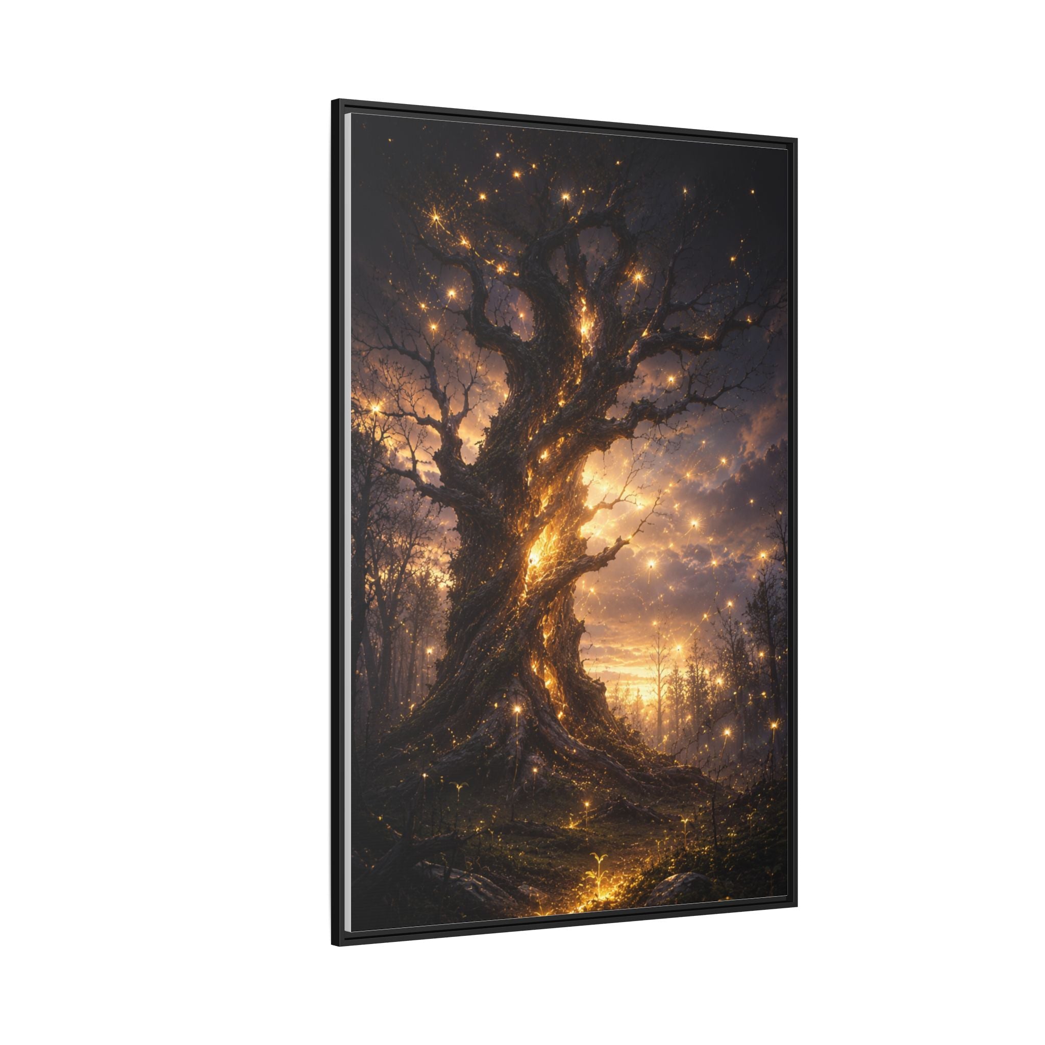 Enchanted Tree Matte Canvas Print — Framed Fantasy Wall Art