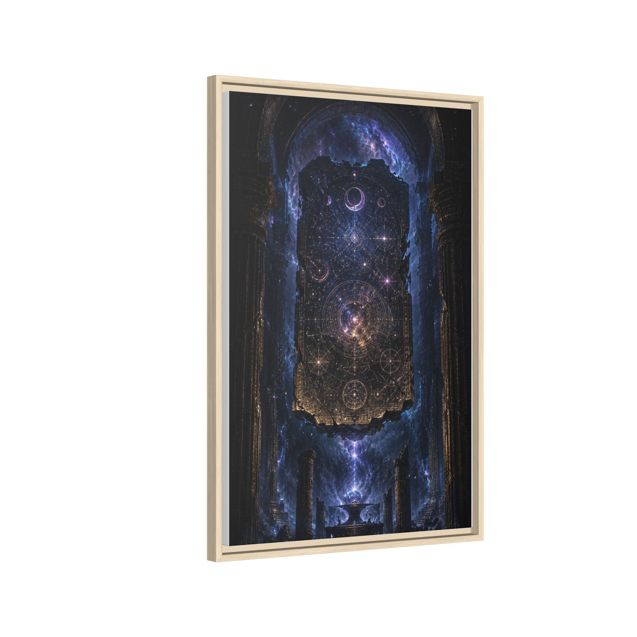 Framed Matte Canvas Wall Art — Cosmic Cathedral Galaxy Print
