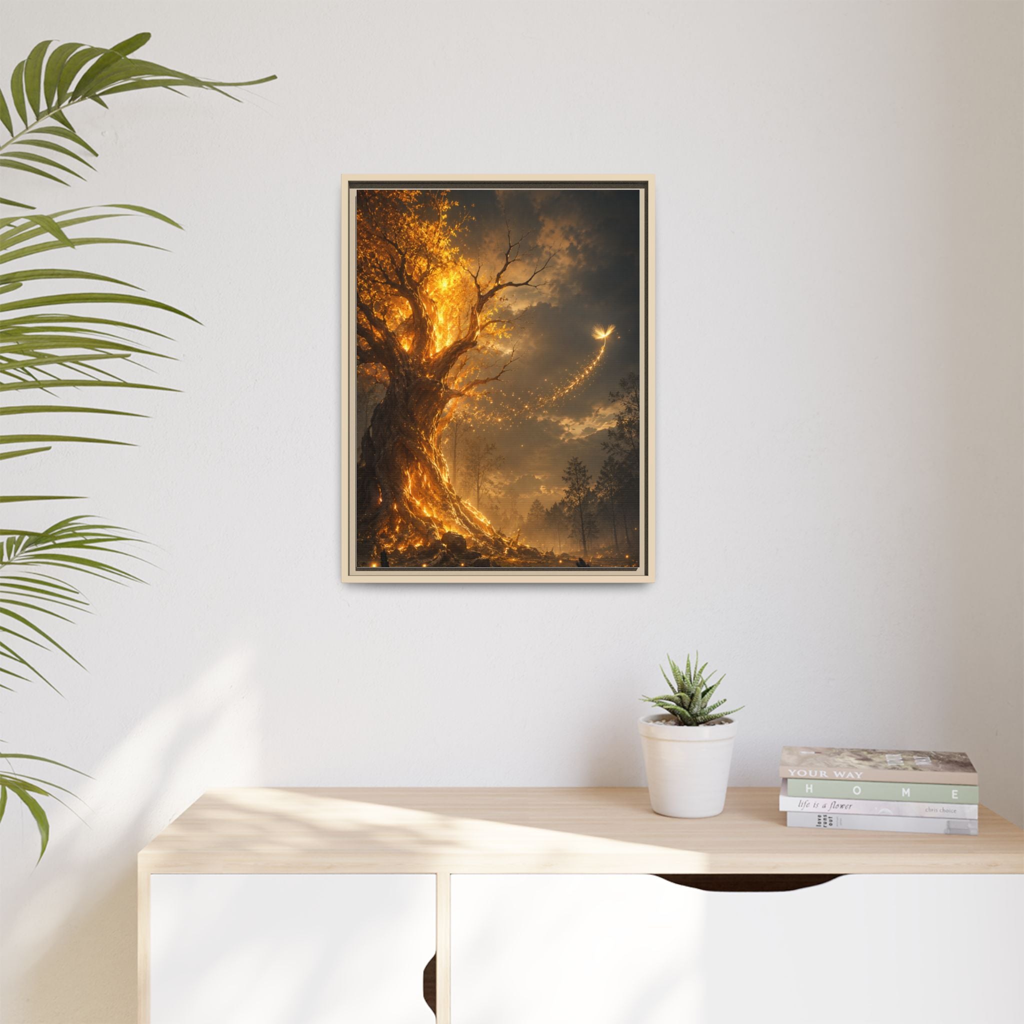 Framed Matte Canvas — Glowing Enchanted Tree Wall Art