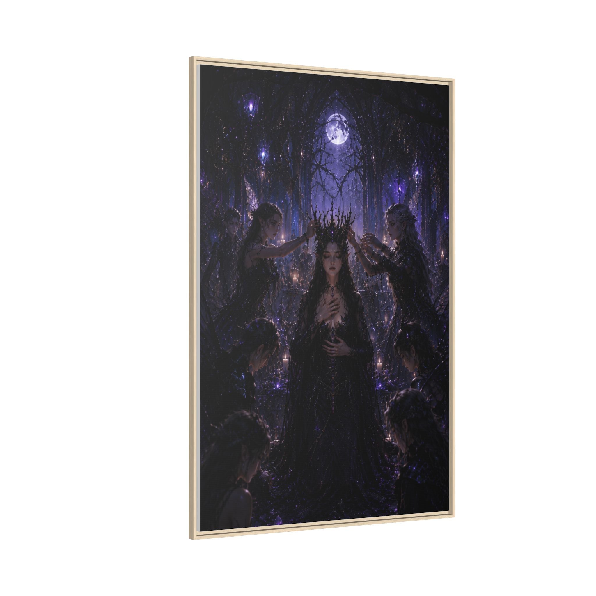 Gothic Moon Queen Framed Canvas Print