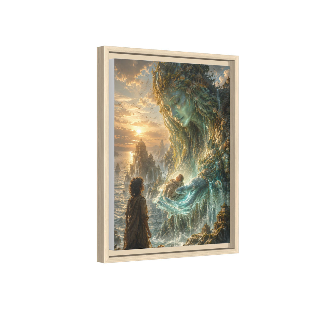 Framed Matte Canvas Print — Ocean Spirit Guardian Fantasy Art