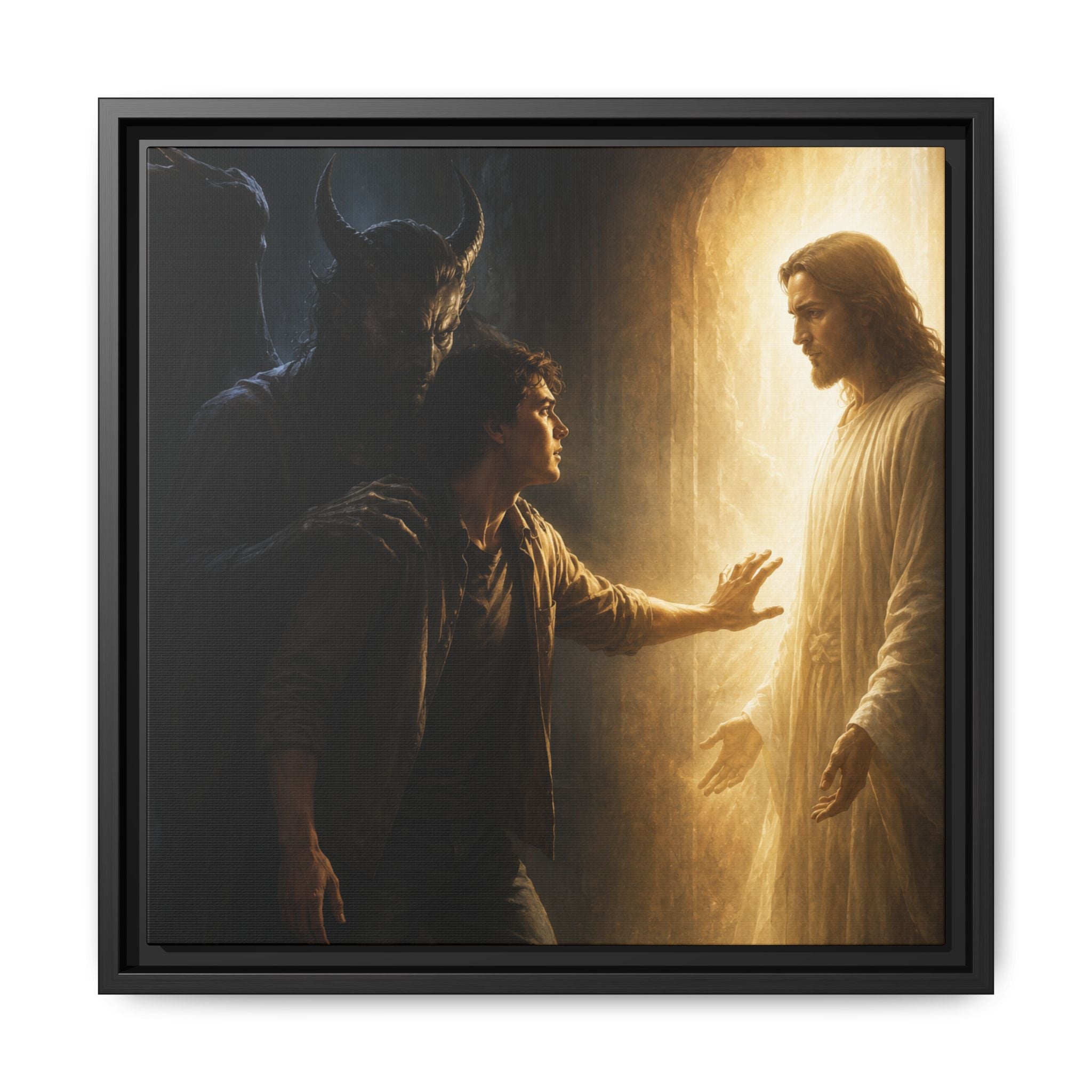 Fine Art Paper Print - Jesus Confronting Temptation Spiritual Wall Art