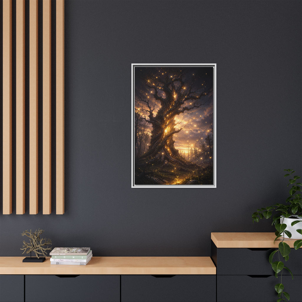 Enchanted Tree Matte Canvas Print — Framed Fantasy Wall Art