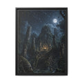Framed Matte Canvas - Moonlit Ruins Fantasy Wall Art