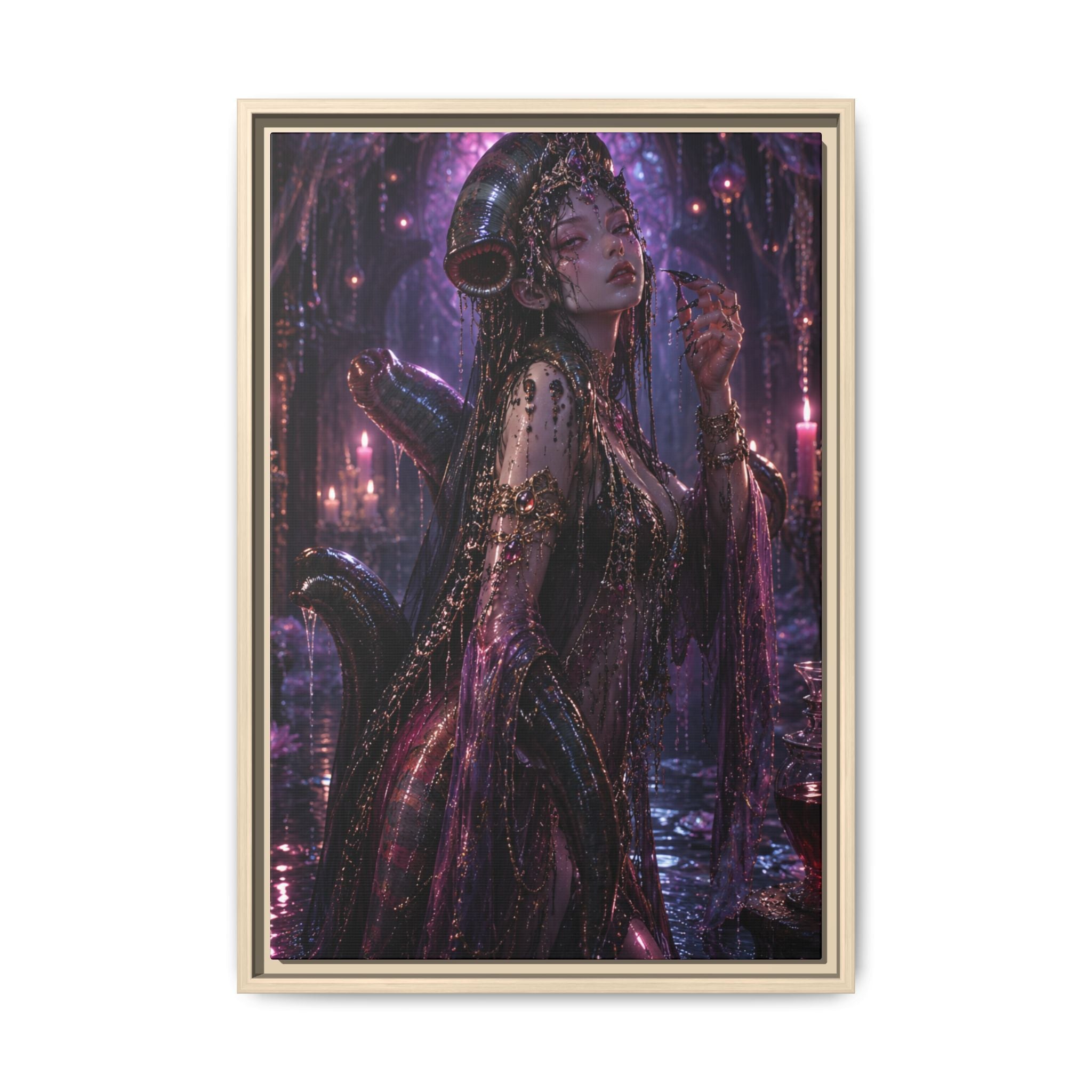 Gothic Fantasy Goddess Fine Art Paper Print — Dark Purple Wall Art