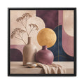 Abstract Still Life Framed Canvas Wall Art — Modern Vases & Geometric Shapes