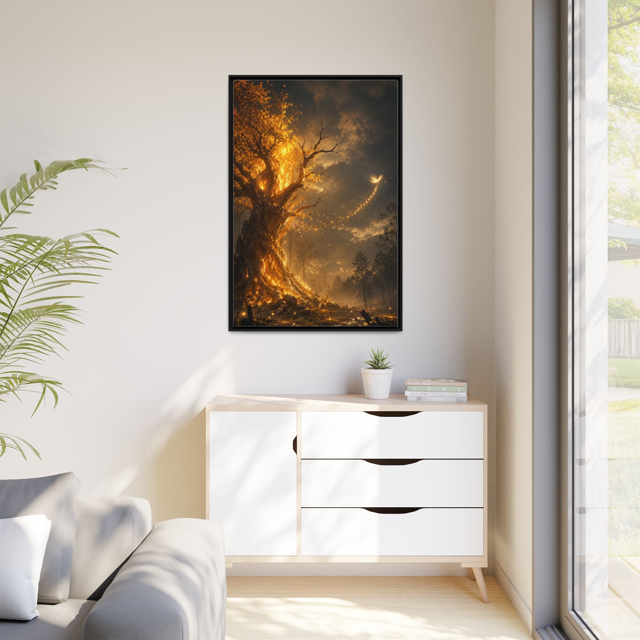 Framed Matte Canvas — Glowing Enchanted Tree Wall Art