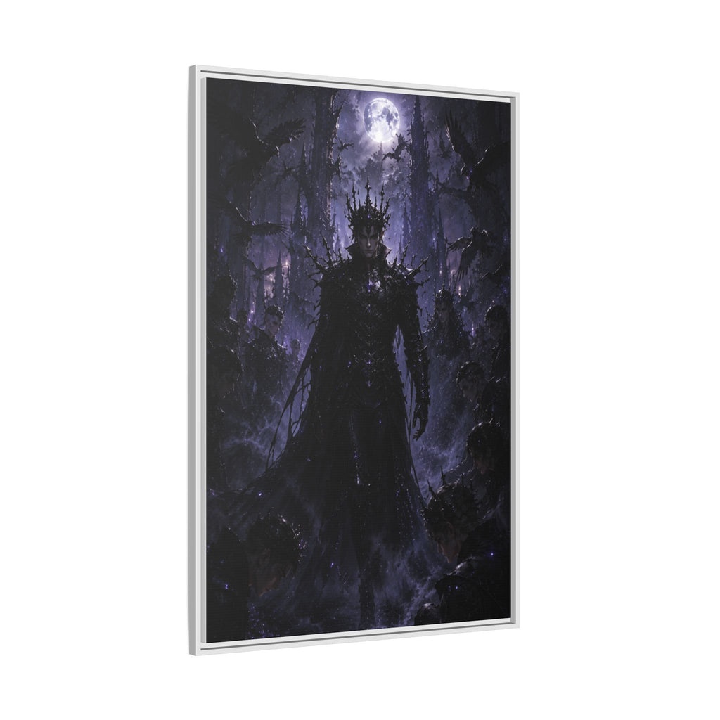 Dark King Matte Canvas Framed Print — Gothic Fantasy Wall Art