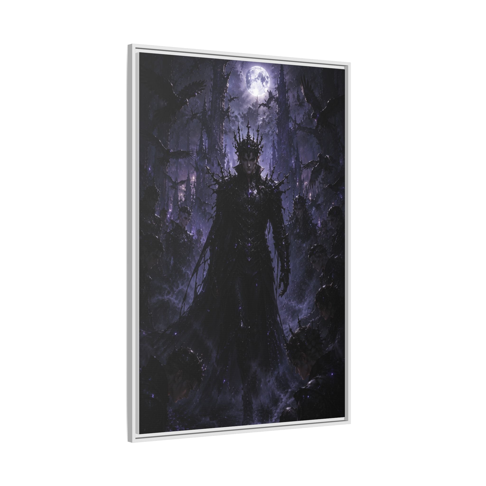 Dark King Matte Canvas Framed Print — Gothic Fantasy Wall Art