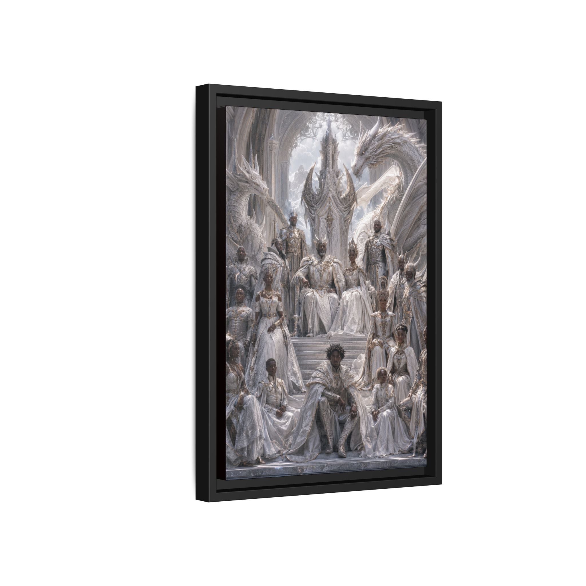 Fine Art Paper Print — Regal Dragon Court Fantasy Art Print