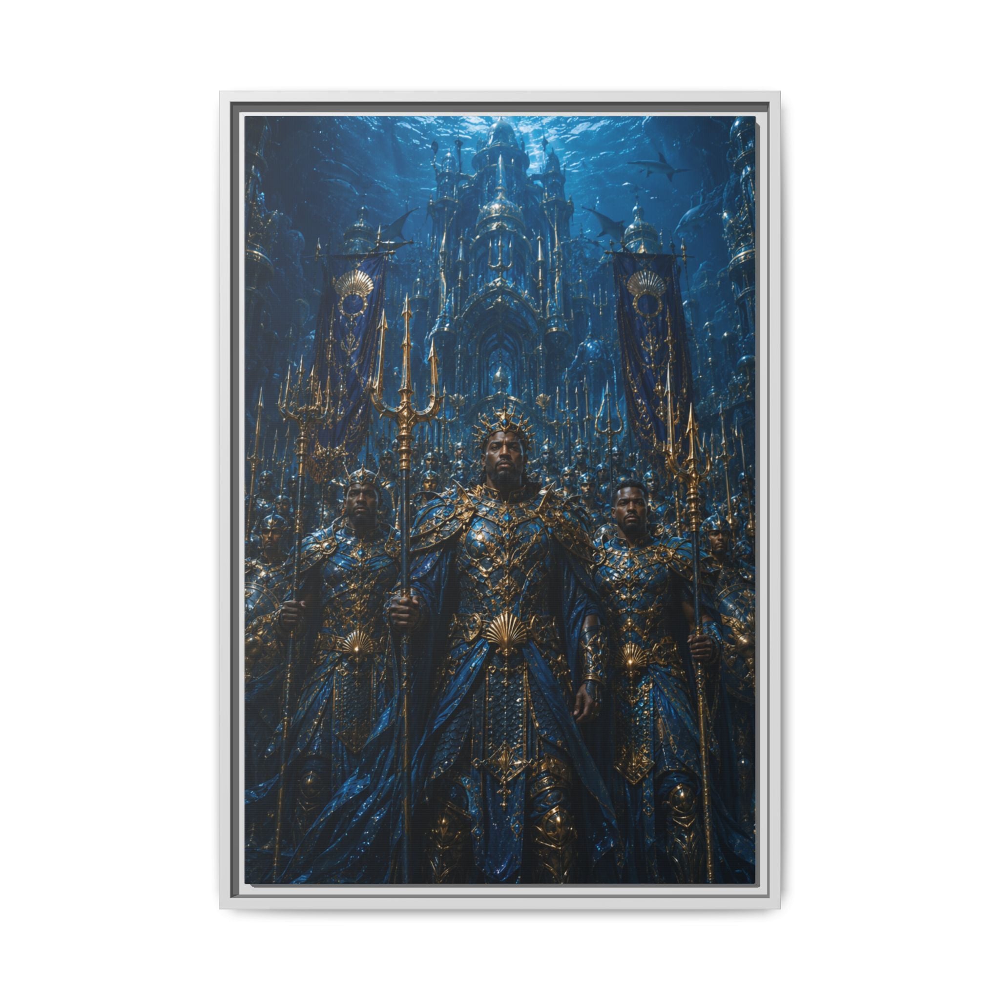 Framed Matte Canvas - Underwater King Artwork