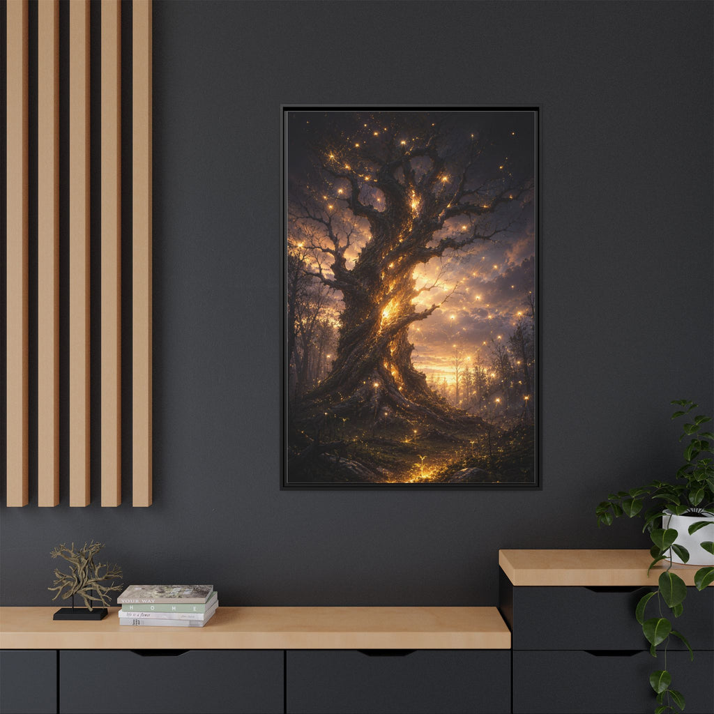 Enchanted Tree Matte Canvas Print — Framed Fantasy Wall Art