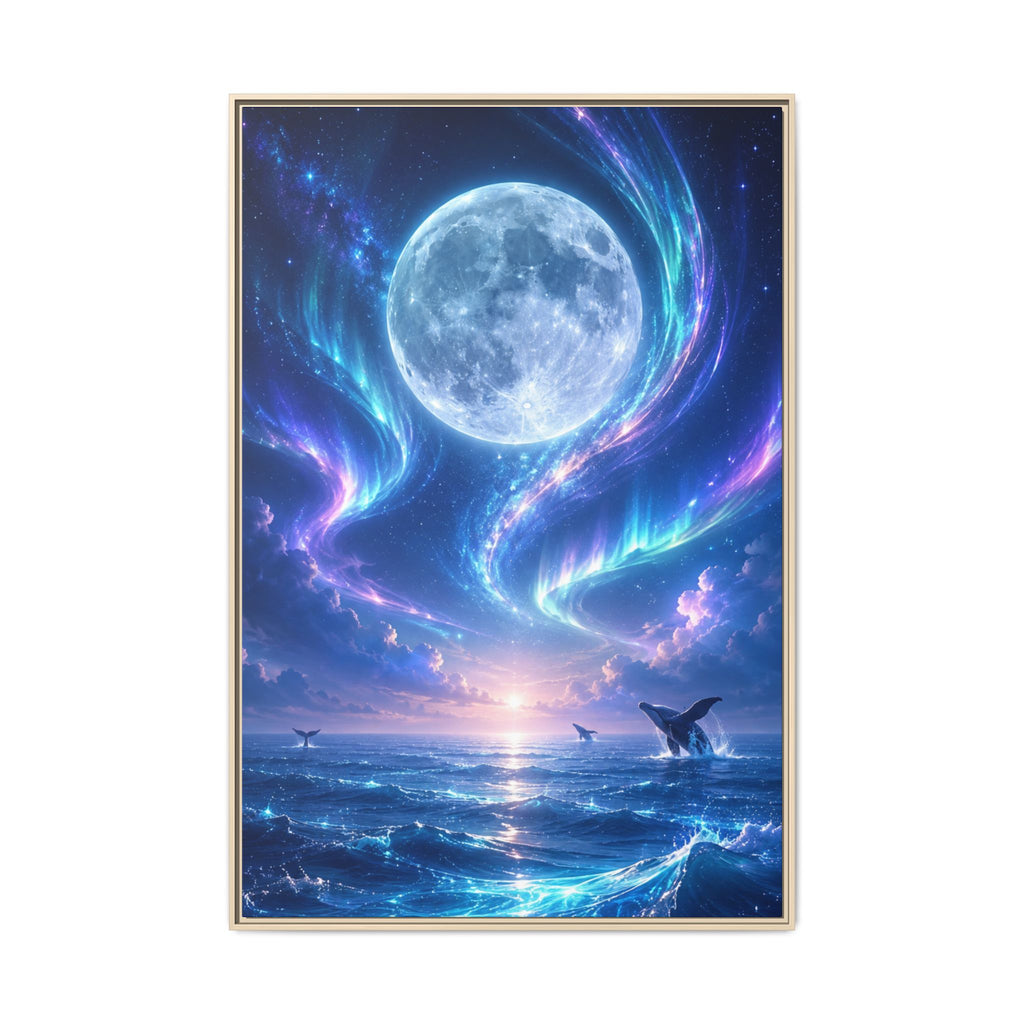 Fine Art Paper Print - Lunar Aurora Ocean Scene