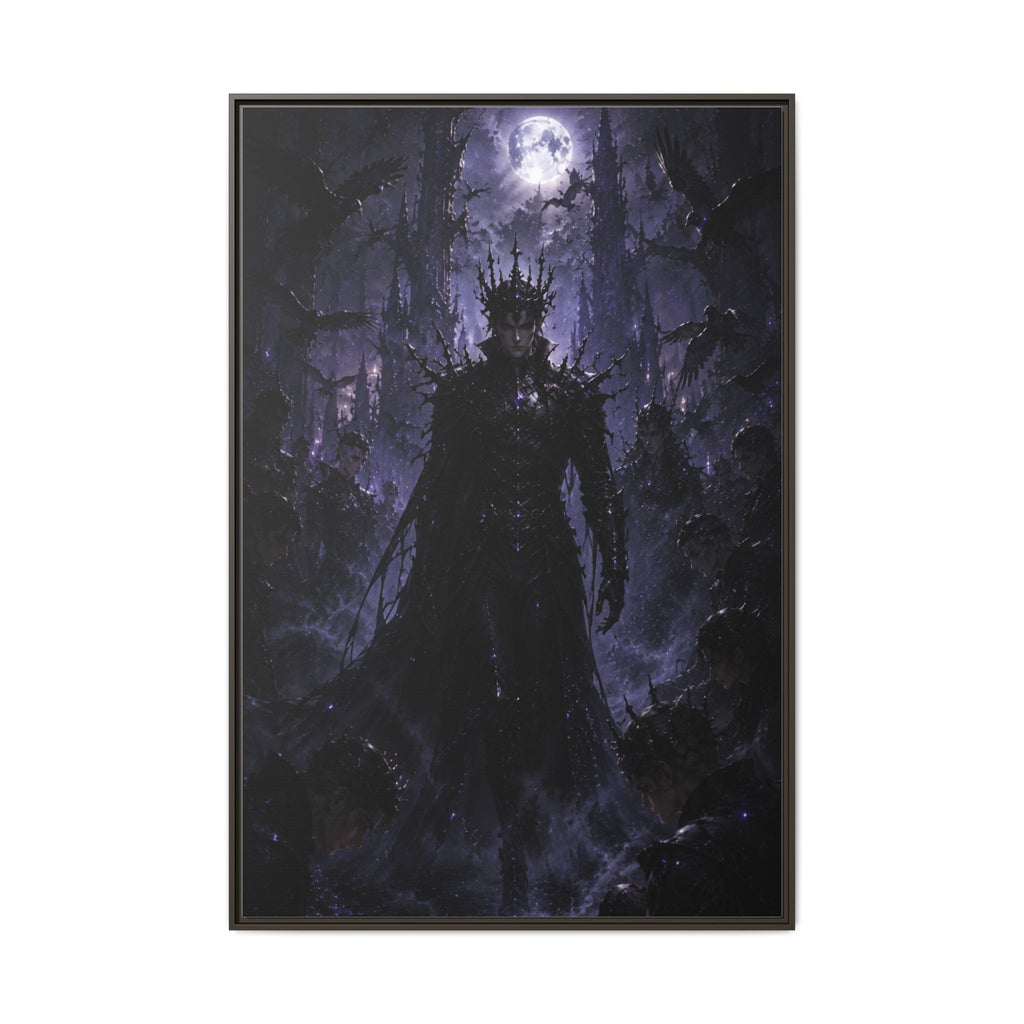 Dark King Matte Canvas Framed Print — Gothic Fantasy Wall Art