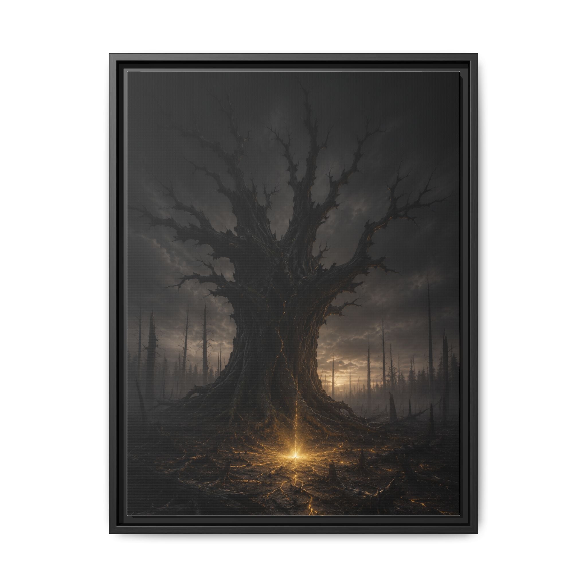 Dark Fantasy Tree Canvas Print — Framed Matte Wall Art