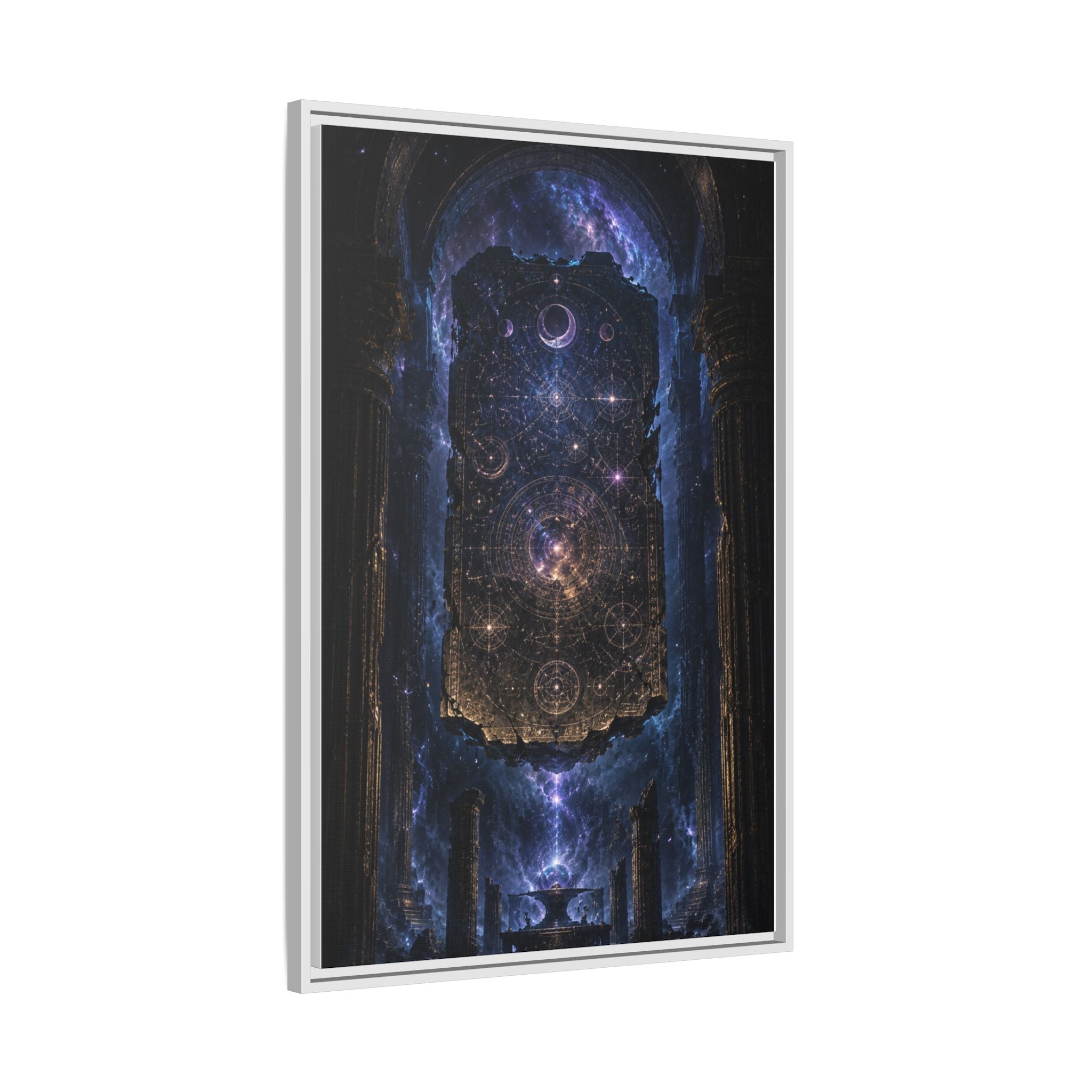 Framed Matte Canvas Wall Art — Cosmic Cathedral Galaxy Print