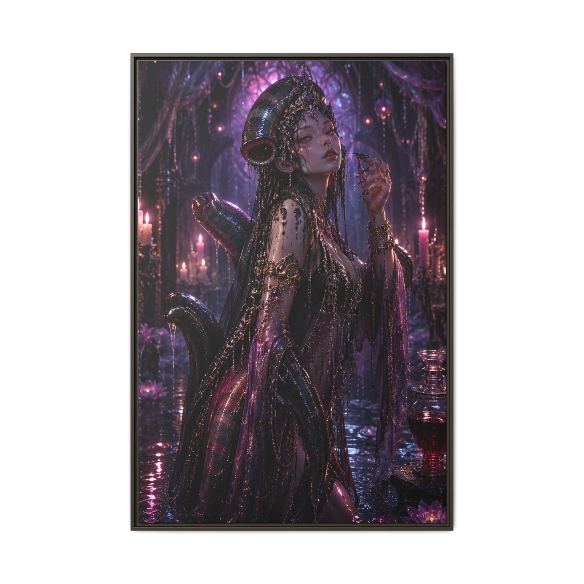 Gothic Fantasy Goddess Fine Art Paper Print — Dark Purple Wall Art