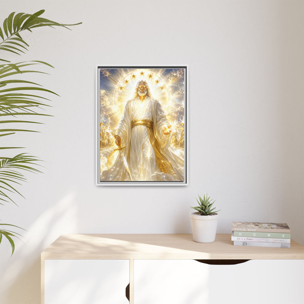 Framed Matte Canvas: Radiant Divine Christ Art Print