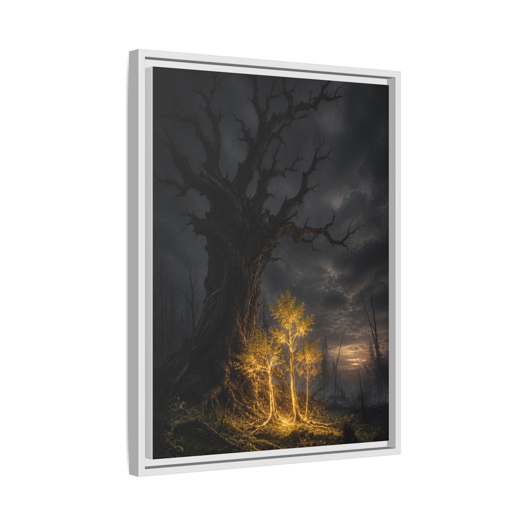 Framed Matte Canvas — Glowing Enchanted Tree Wall Art