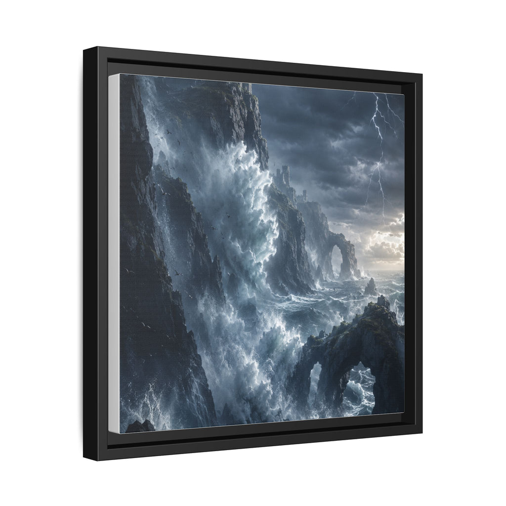Framed Matte Canvas - Stormy Ocean Fantasy Wall Art