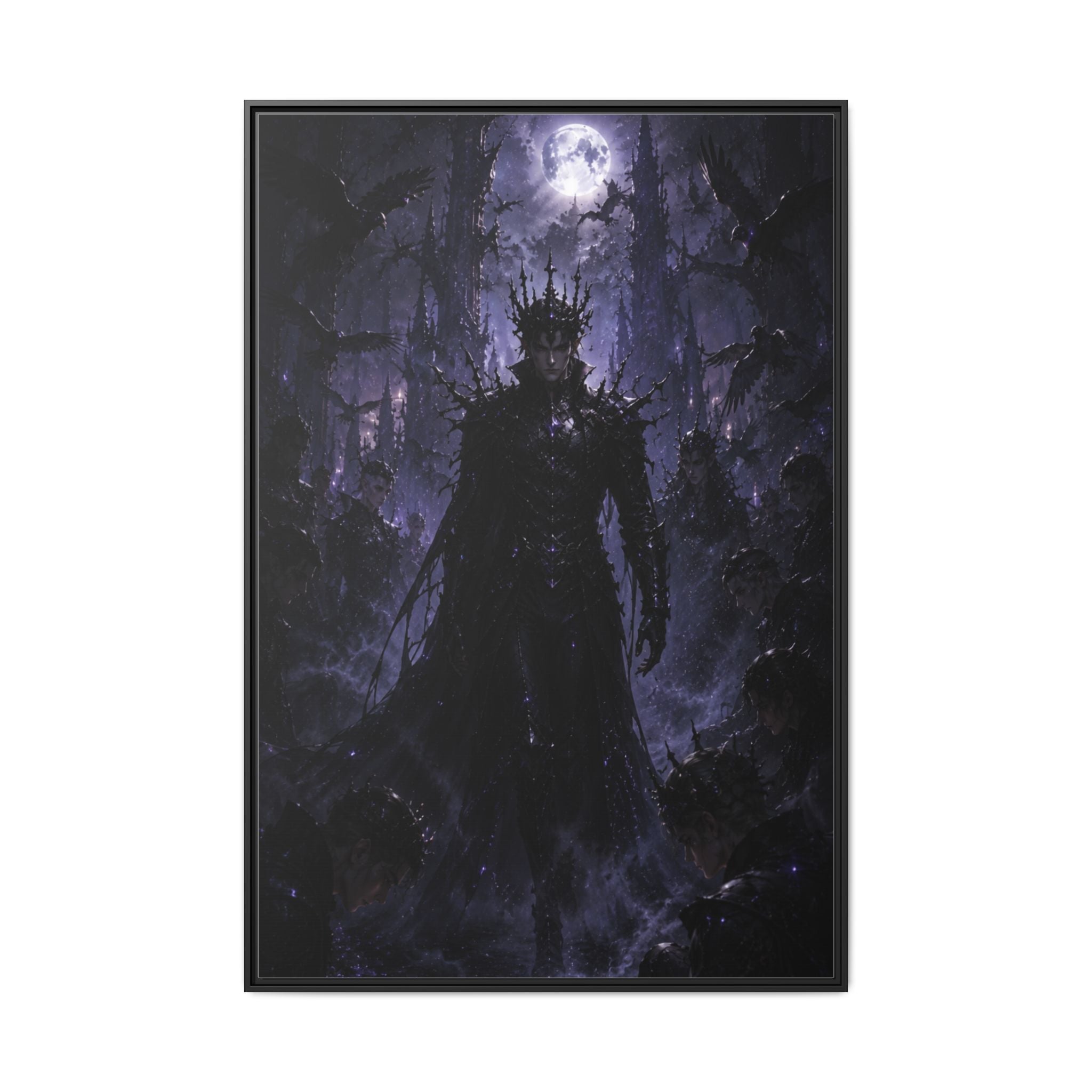 Dark King Matte Canvas Framed Print — Gothic Fantasy Wall Art