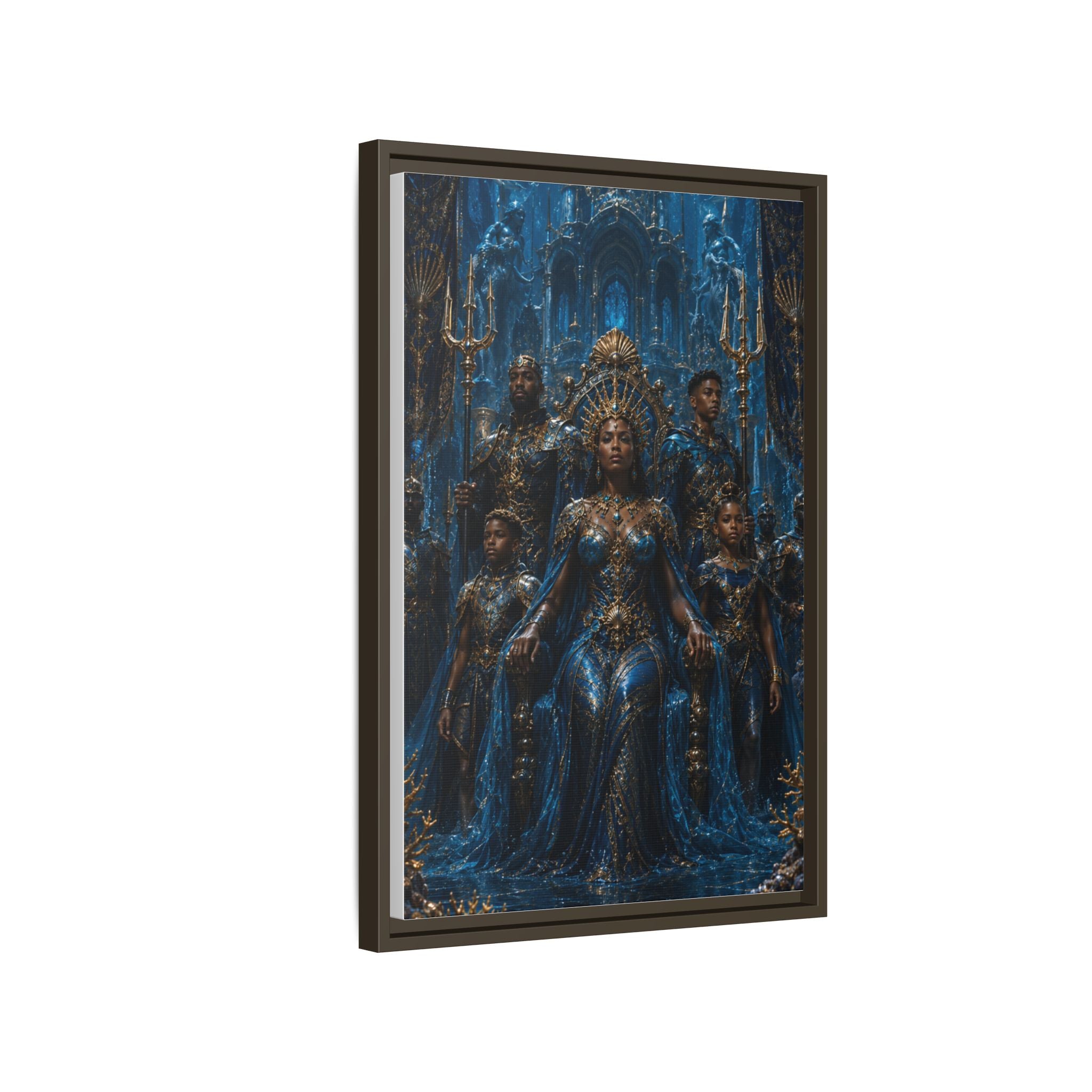 Underwater Queen Matte Framed Canvas — Oceanic Fantasy Wall Art