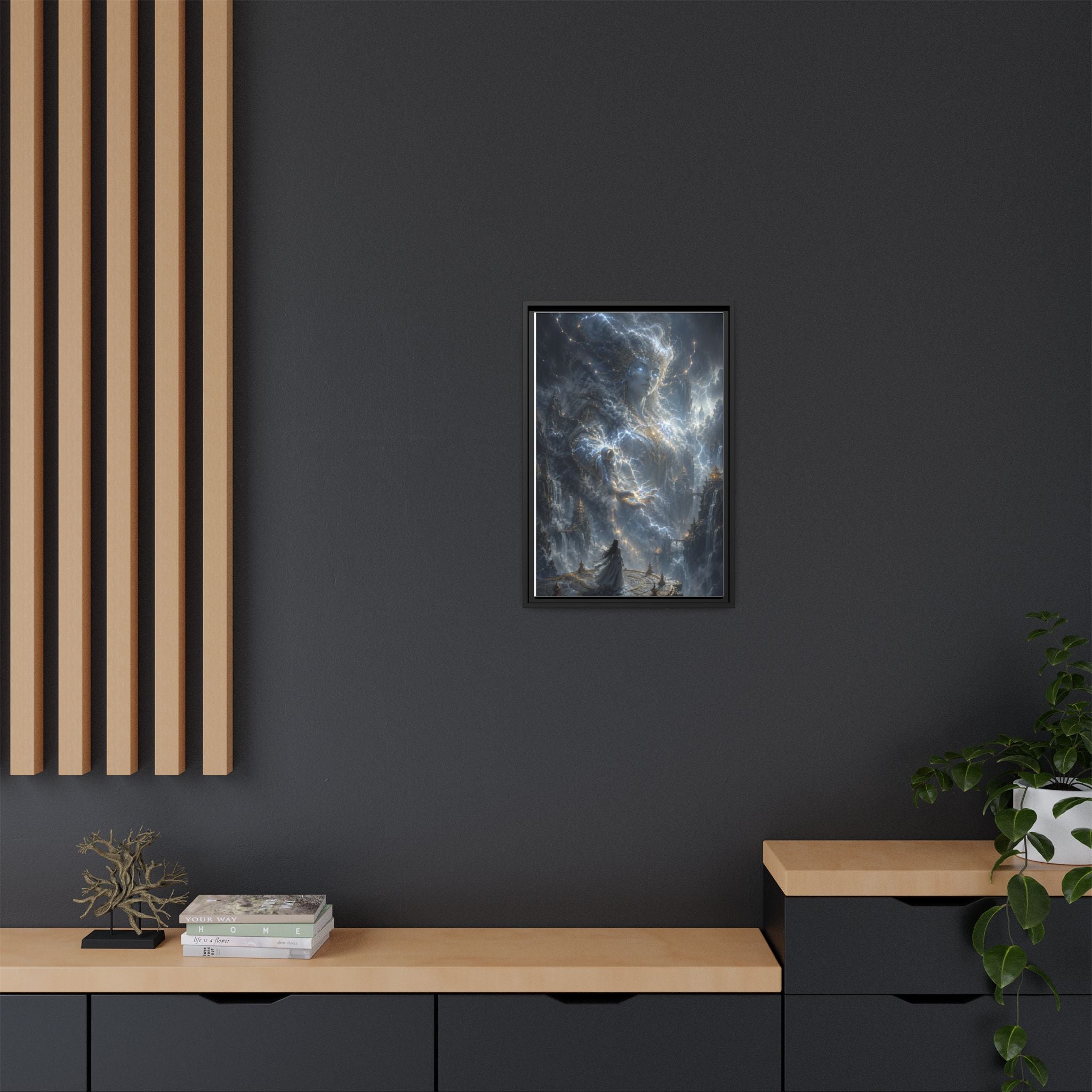 Framed Matte Canvas Print — Ethereal Star Goddess Fantasy Wall Art
