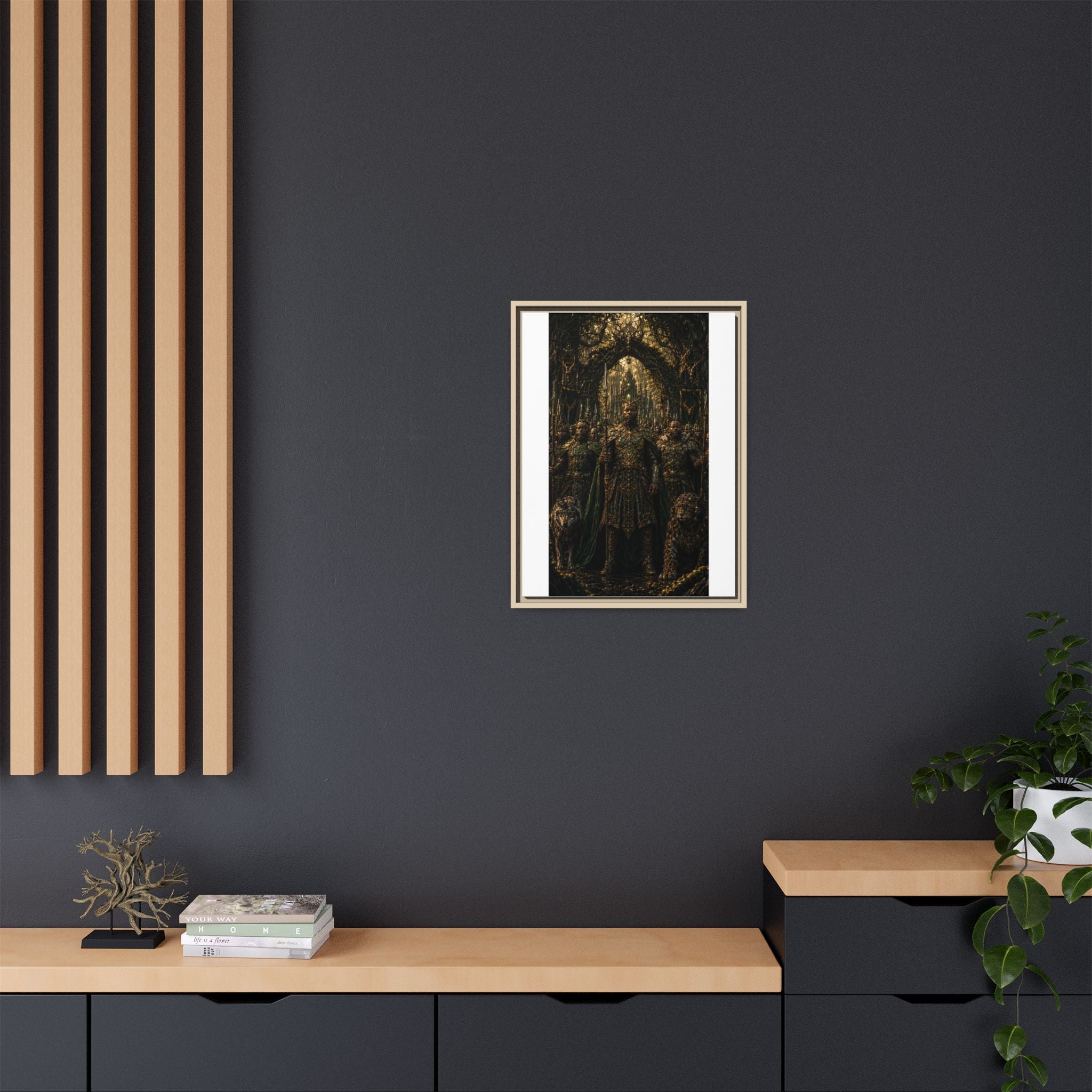 Dark Fantasy Throne Room Matte Canvas Print (Framed)