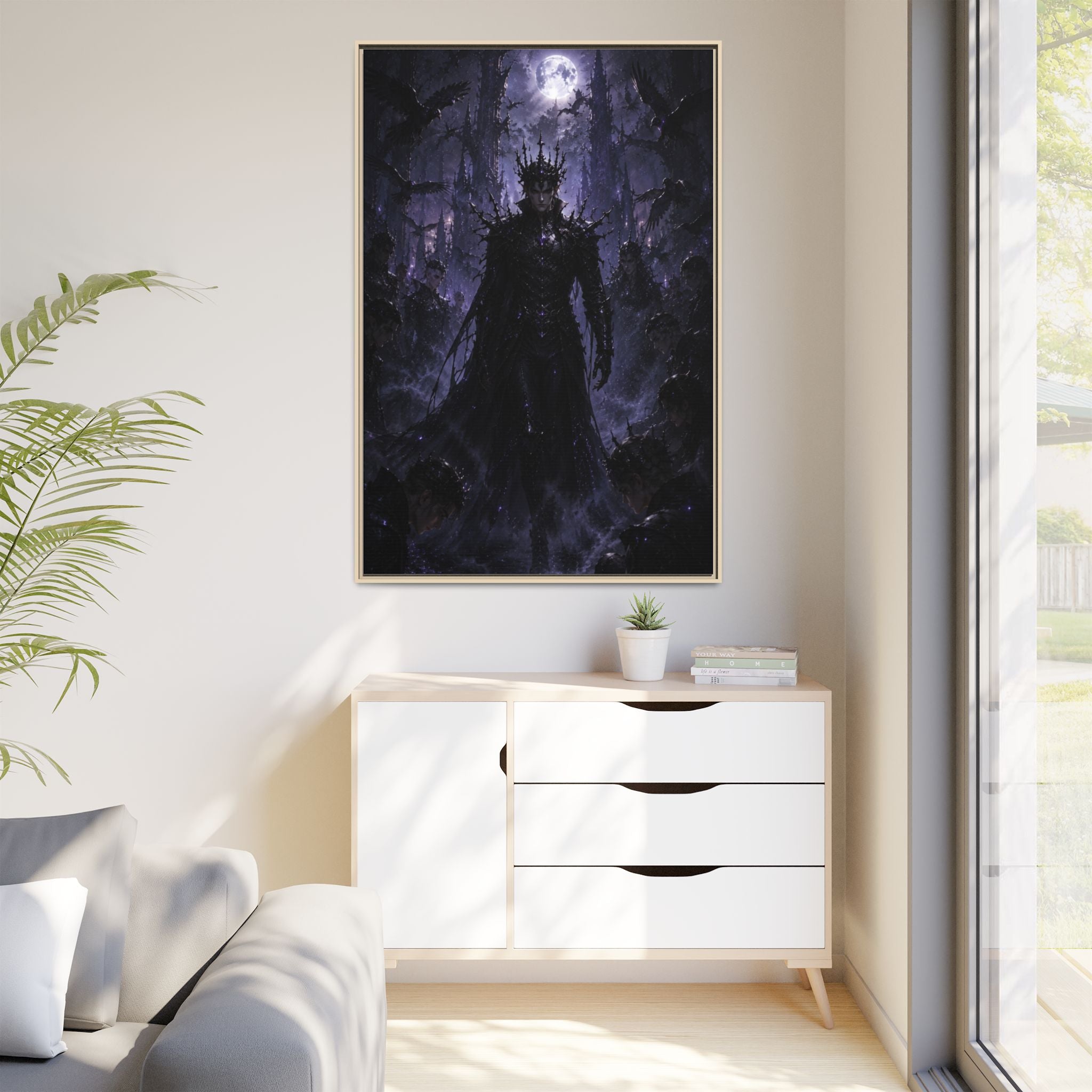 Dark King Matte Canvas Framed Print — Gothic Fantasy Wall Art
