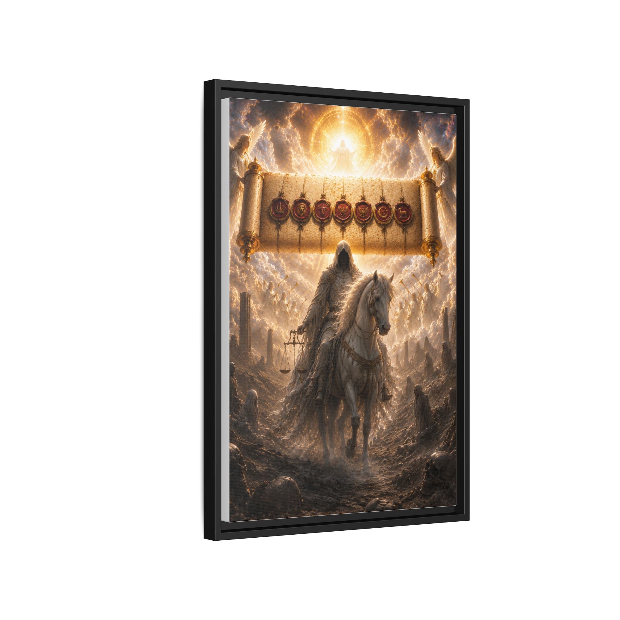 Framed Matte Canvas — Rider of the Pale Horse Biblical Apocalypse Wall Art