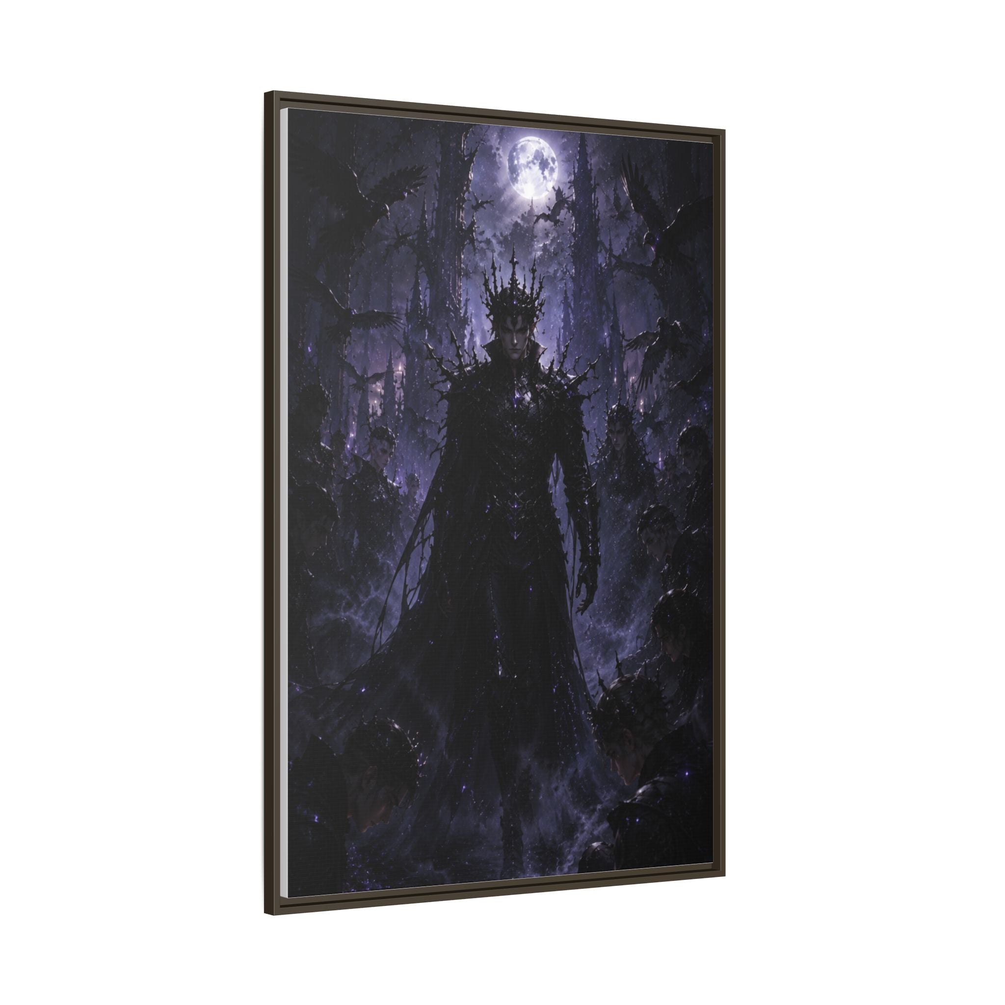 Dark King Matte Canvas Framed Print — Gothic Fantasy Wall Art