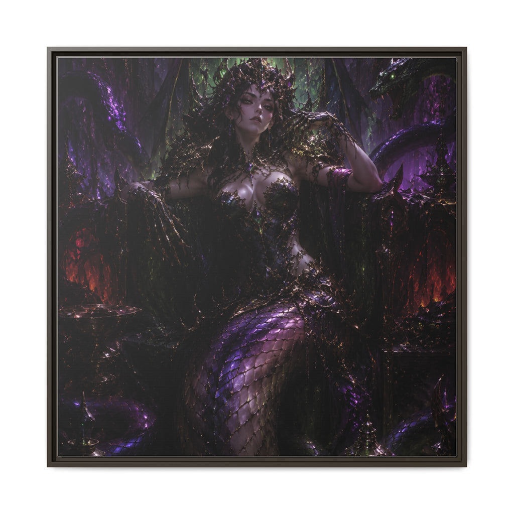 Dark Fantasy Goddess Matte Canvas Print — Framed Multi‑Color Wall Art