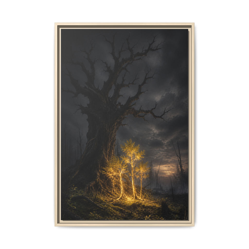 Framed Matte Canvas — Glowing Enchanted Tree Wall Art
