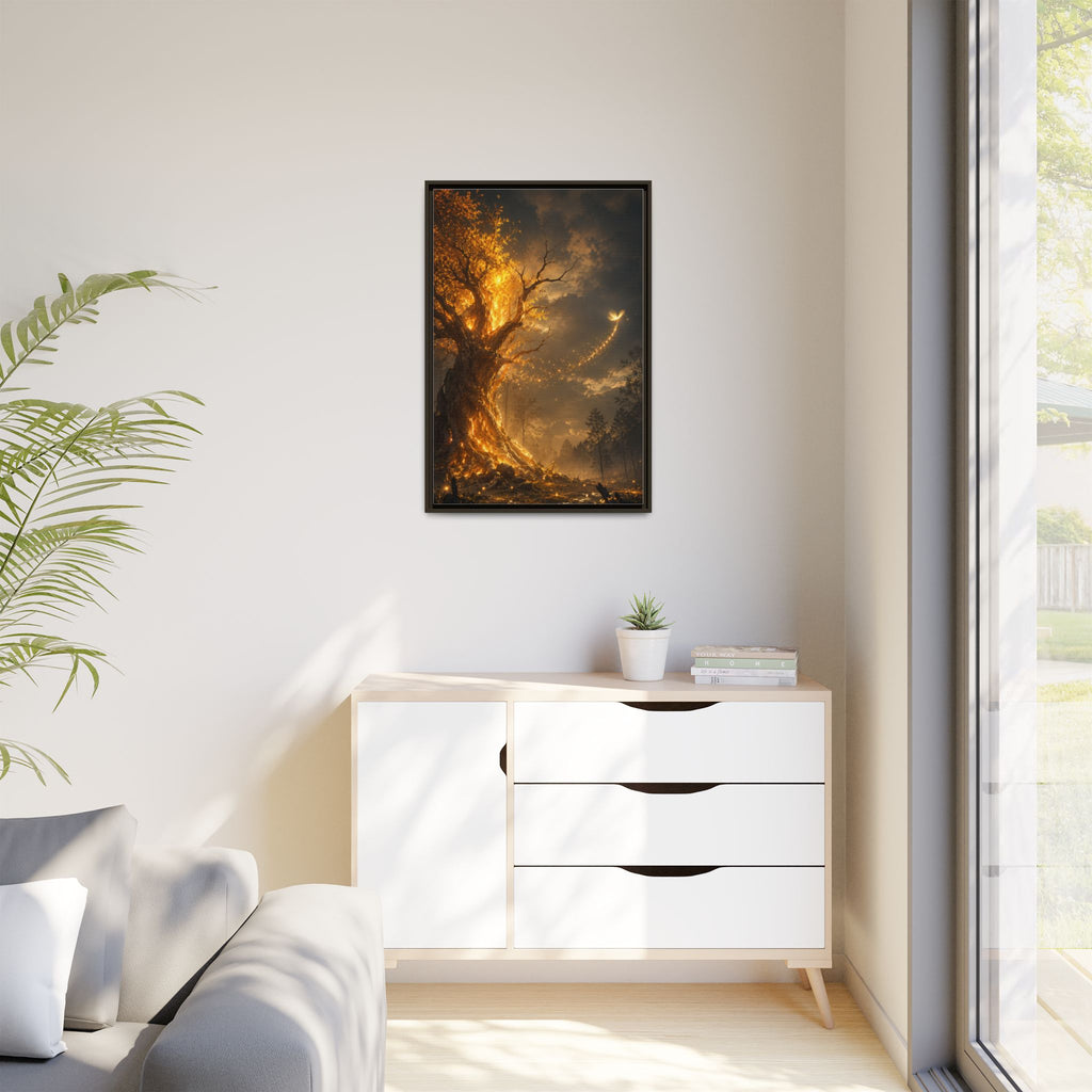 Framed Matte Canvas — Glowing Enchanted Tree Wall Art