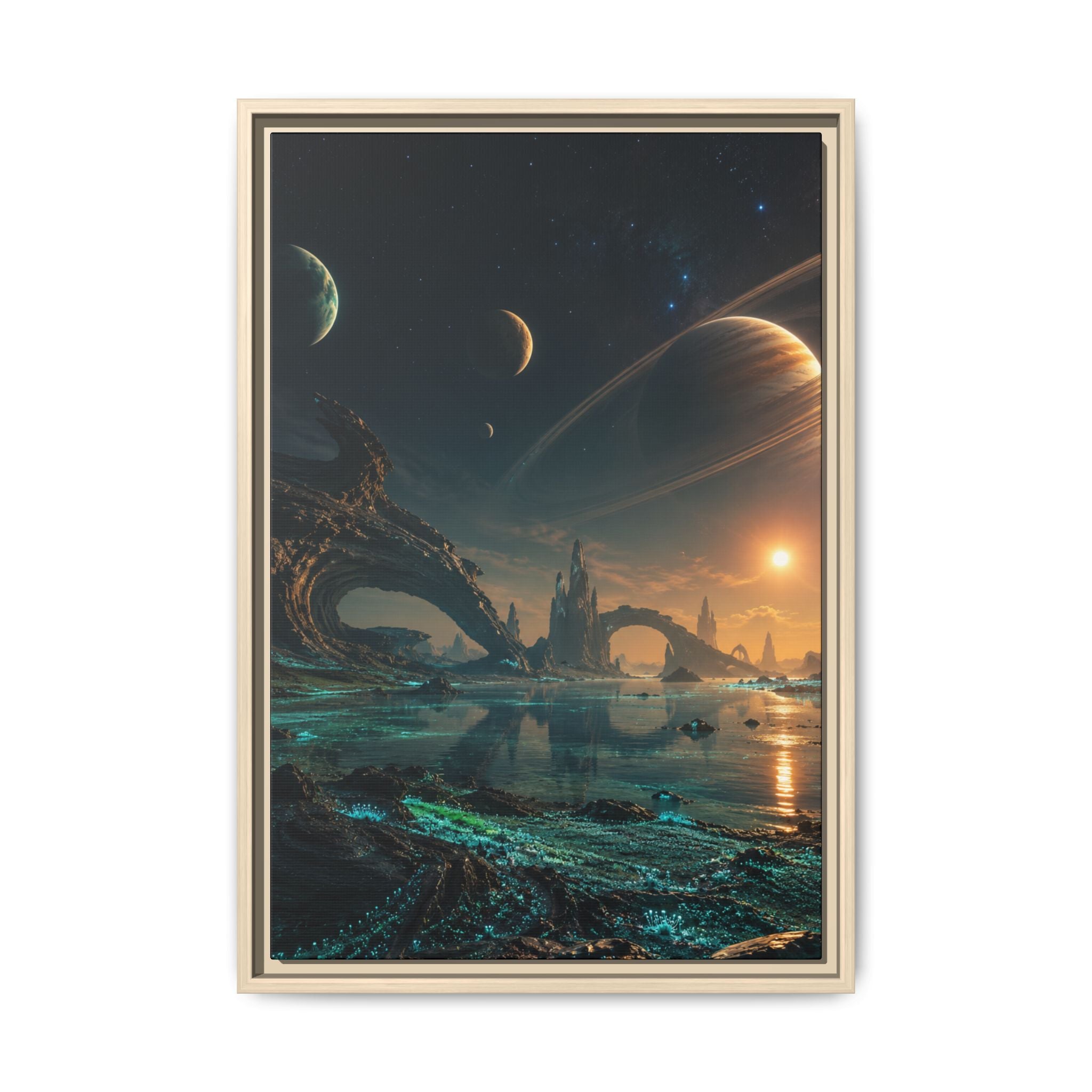Fine Art Paper Print: Alien Seascape Sci‑Fi Landscape Wall Art