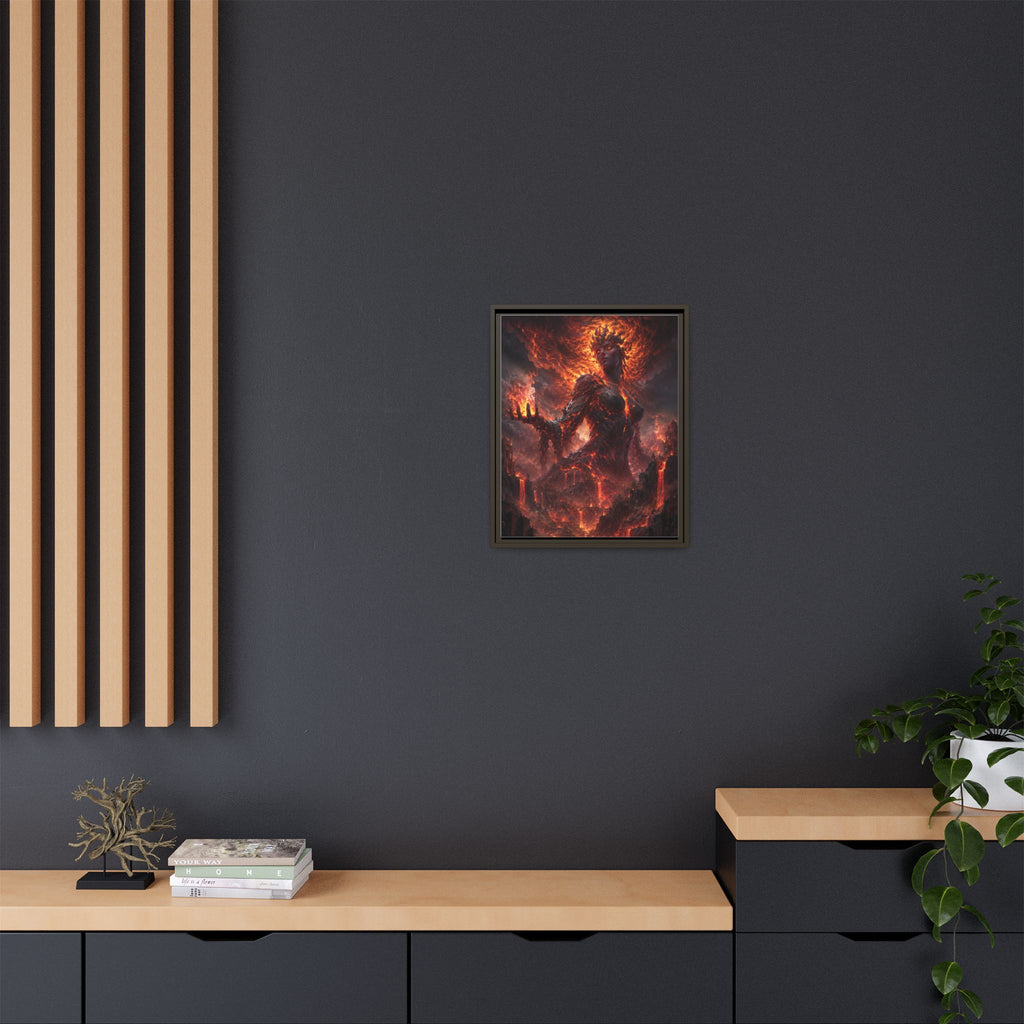 Framed Matte Canvas — Fiery Demon Goddess Wall Art
