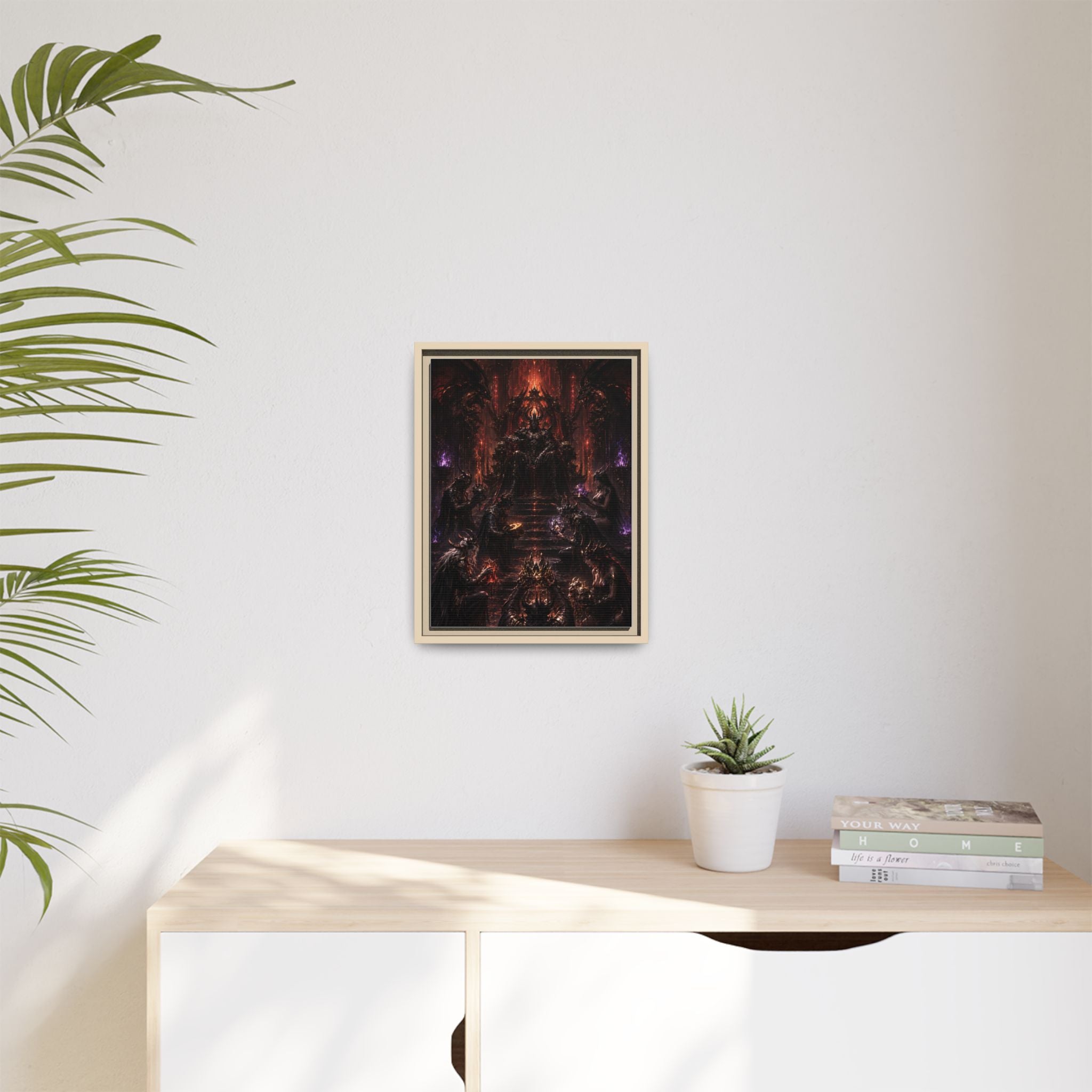Dark Fantasy Throne Room Matte Canvas Print (Framed)