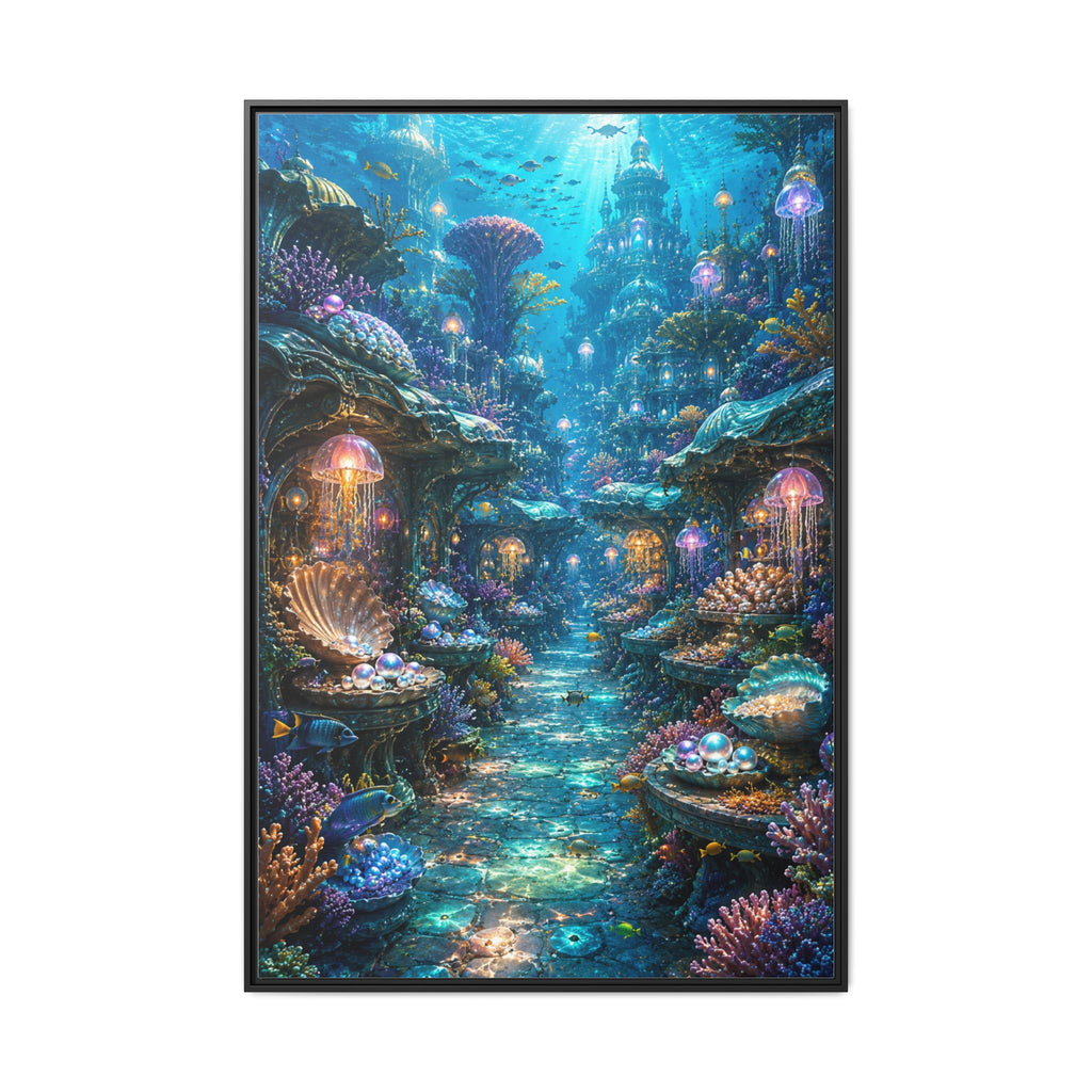 Framed Matte Canvas - Enchanted Underwater Coral Reef Print
